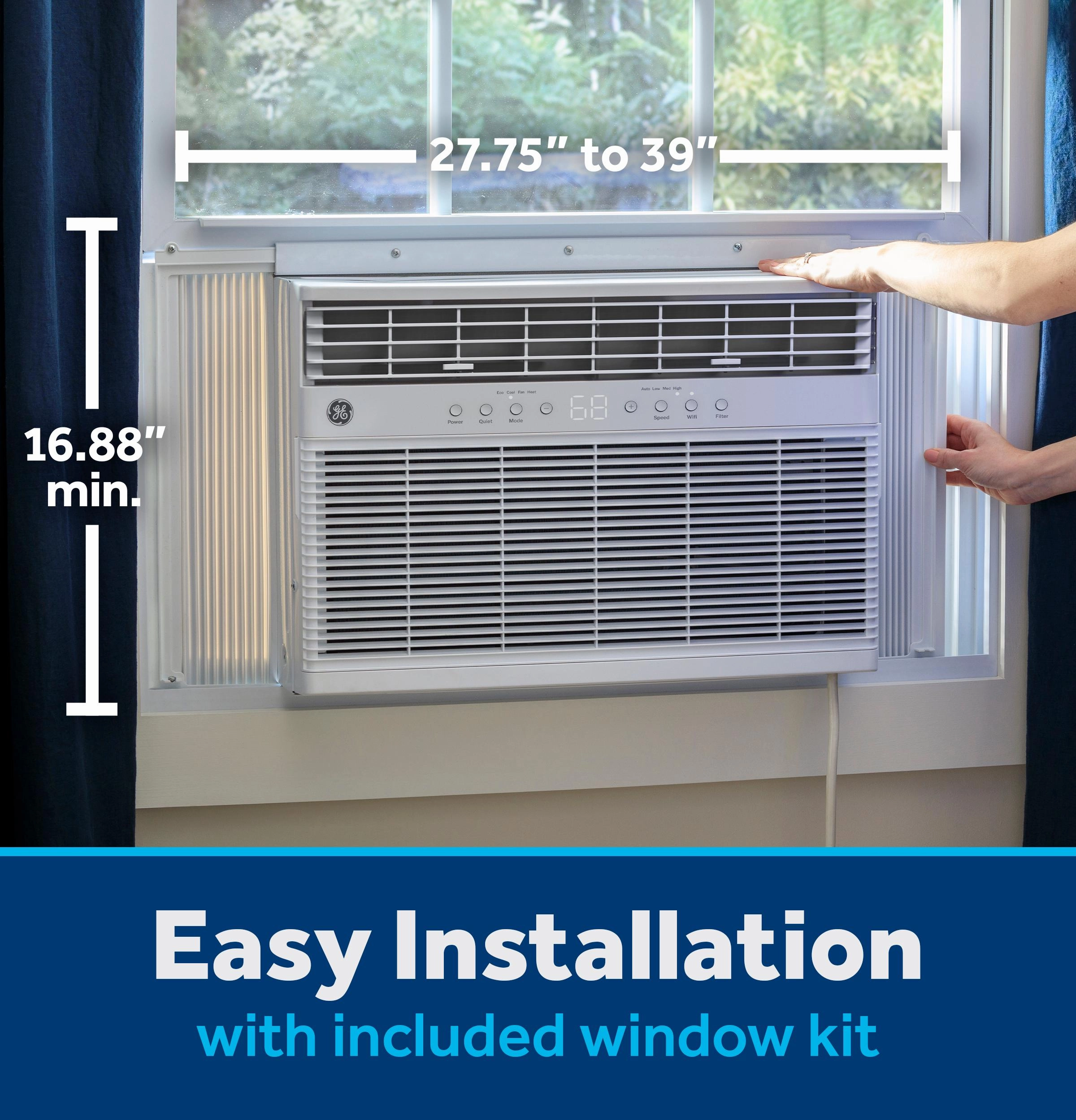 Ge Appliances AWGP08WWF Ge 8,000 Btu Smart Heat/Cool With Heat Pump Electronic Window Air Conditioner For Medium Rooms Up To 350 Sq. Ft.
