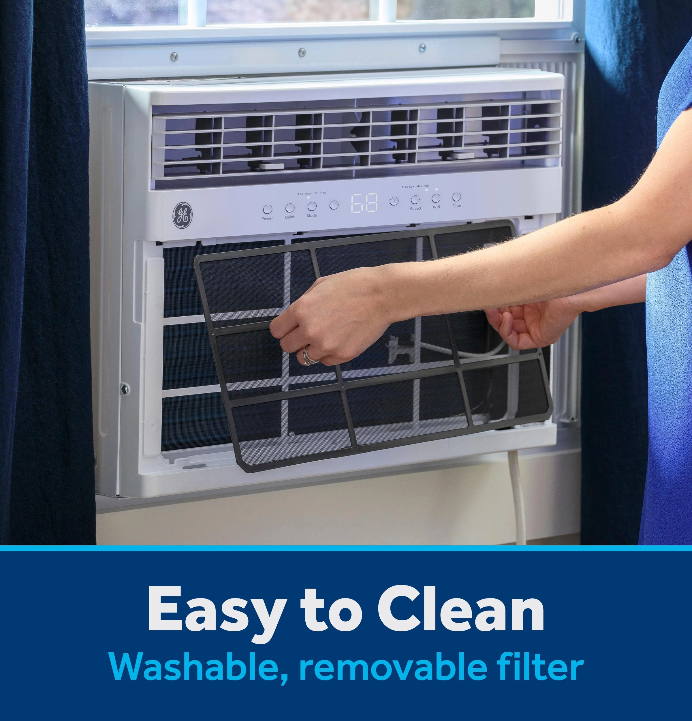 Ge Appliances AWGP12WWF Ge 11,000 Btu Smart Heat/Cool With Heat Pump Electronic Window Air Conditioner For Large Rooms Up To 550 Sq. Ft.