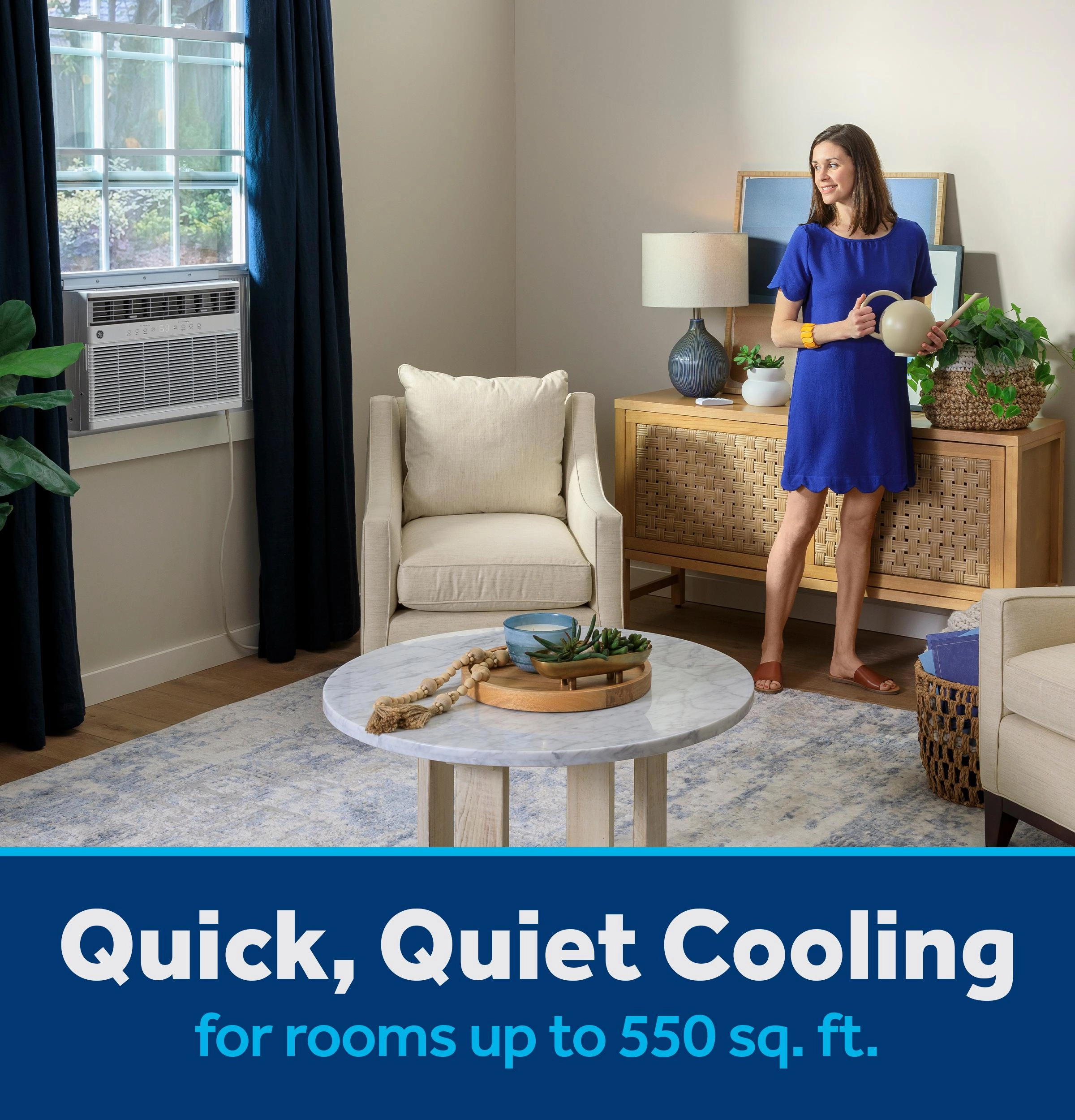 Ge Appliances AWGP12WWF Ge 11,000 Btu Smart Heat/Cool With Heat Pump Electronic Window Air Conditioner For Large Rooms Up To 550 Sq. Ft.