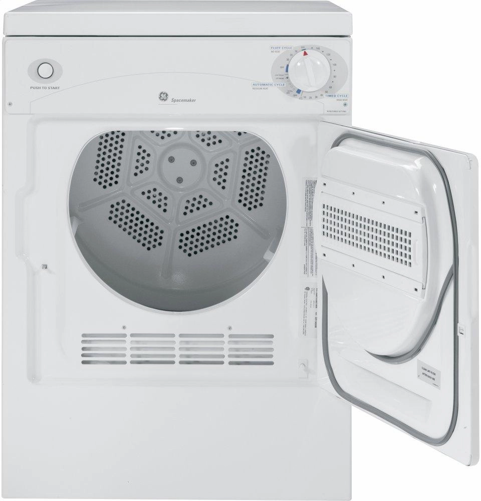 Ge Appliances DSKP333ECWW Ge Spacemaker 120V 3.6 Cu. Ft. Capacity Portable Electric Dryer