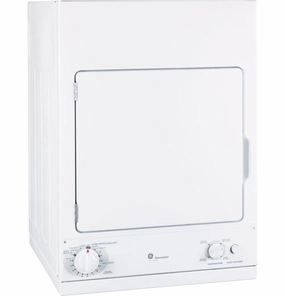 Ge Appliances DSKS433EBWW Ge Spacemaker 240V 3.6 Cu. Ft. Capacity Stationary Electric Dryer