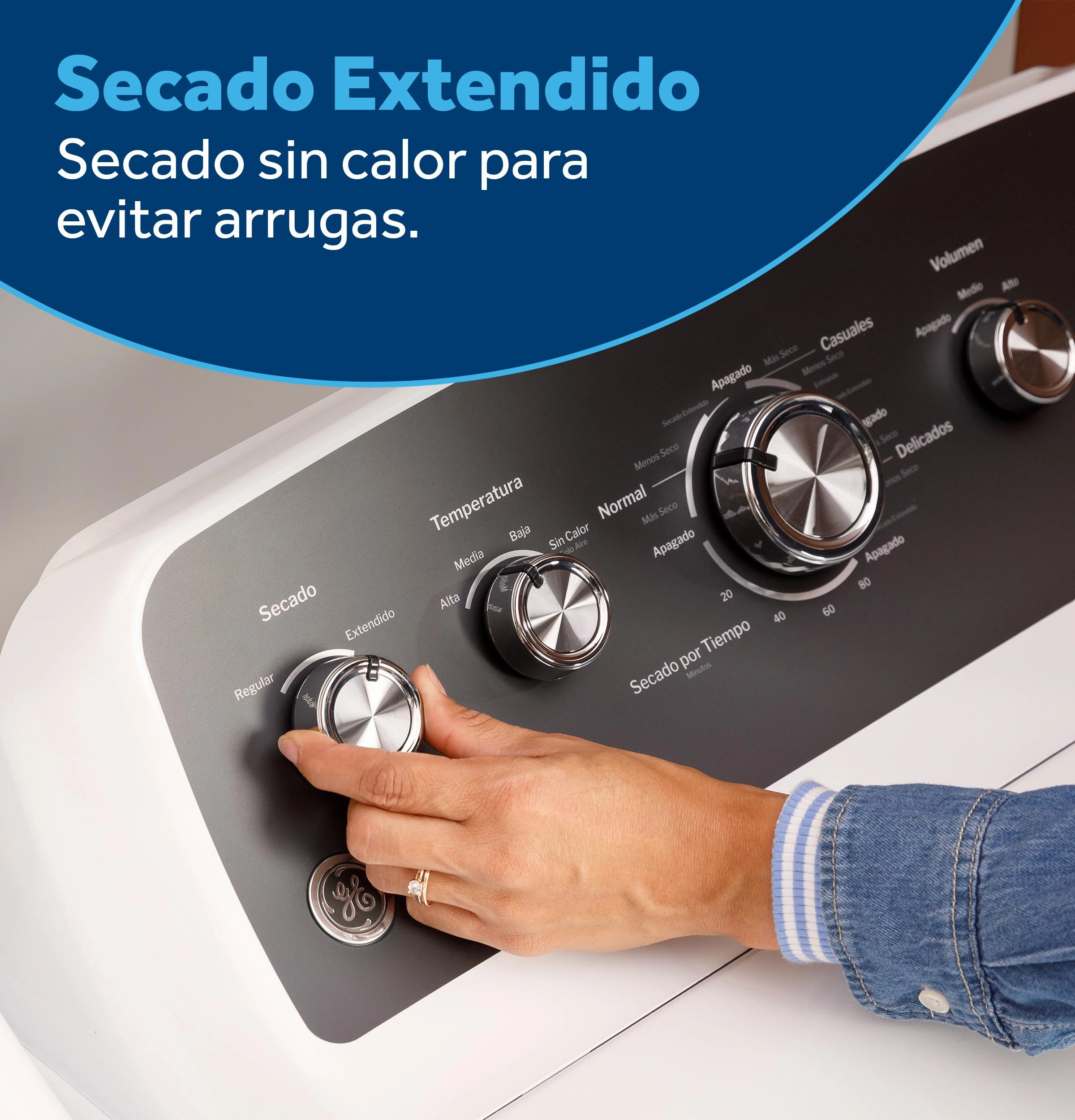 Ge Appliances ETD48EASWWB Ge 7.2 Cu. Ft. Capacity&#X00A0;Electric&#X00A0;Dryer&#X00A0;With Spanish Panel And Up To 120 Ft. Venting&#X200B;