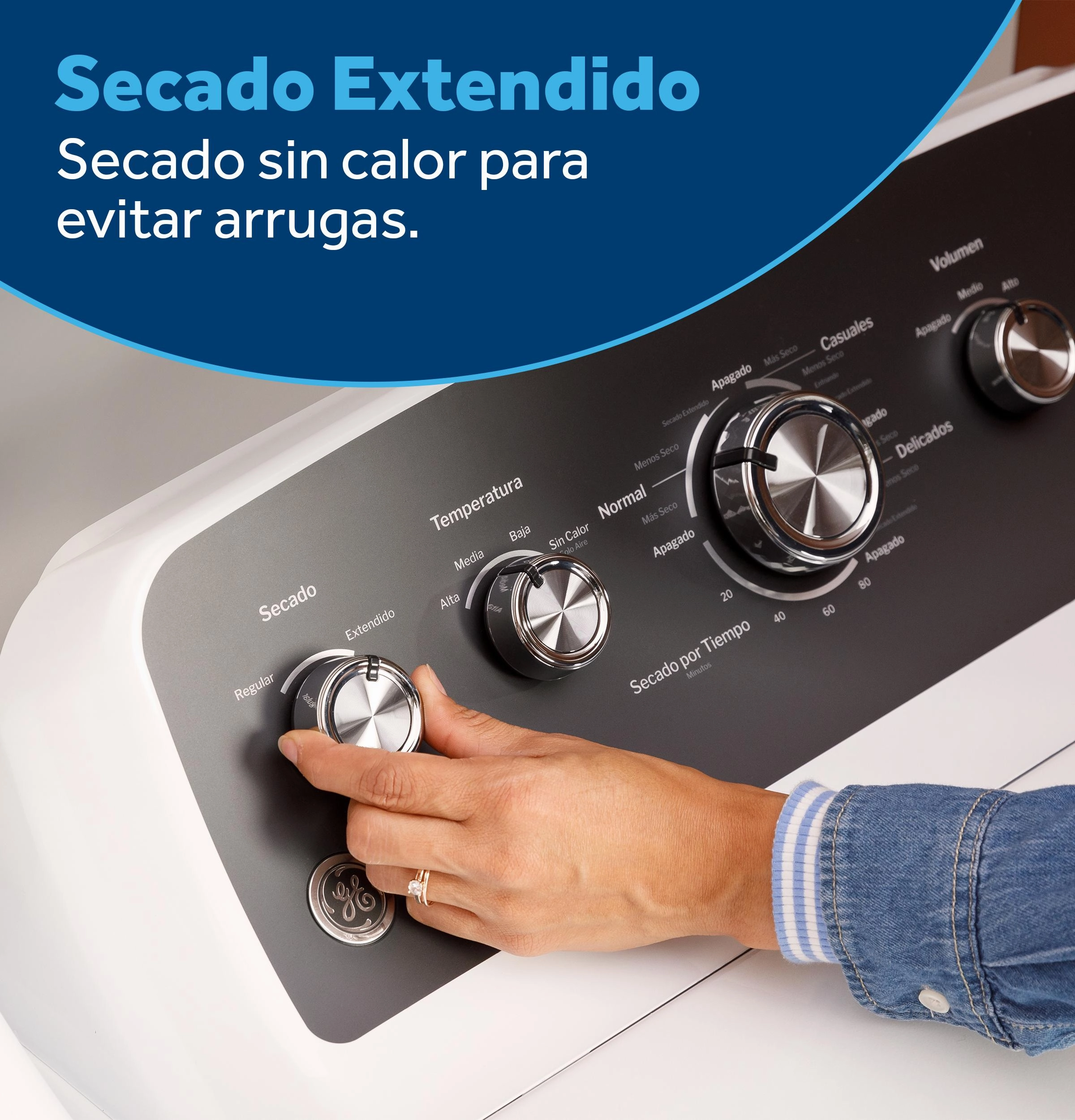 Ge Appliances ETD48GASWWB Ge 7.2 Cu. Ft. Capacity Gas&#X00A0;Dryer&#X00A0;With&#X00A0;Spanish Panel And Up To 120 Ft. Venting&#X200B;