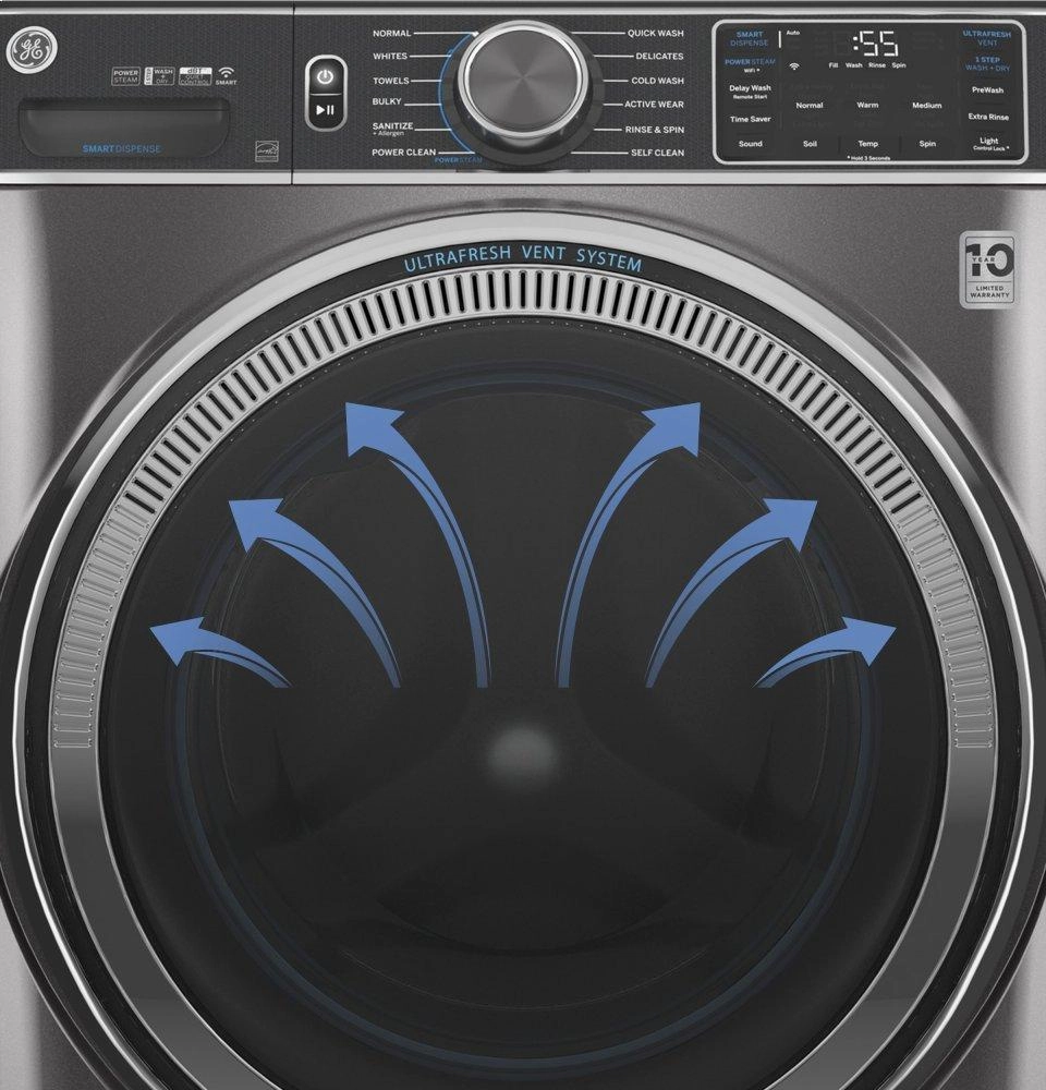 Ge Appliances GFD55ESPNDG Ge 7.8 Cu. Ft. Capacity Smart Front Load Electric Dryer With Sanitize Cycle