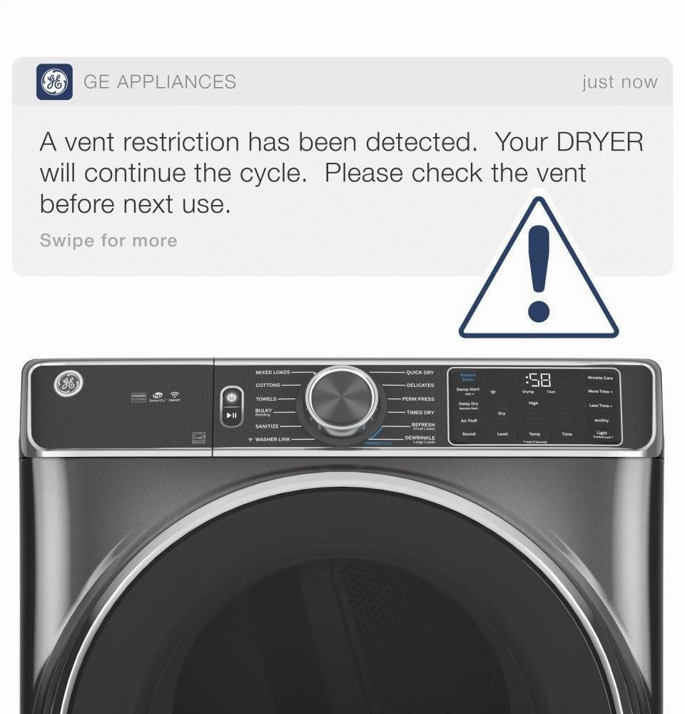 Ge Appliances GFD55ESPNDG Ge 7.8 Cu. Ft. Capacity Smart Front Load Electric Dryer With Sanitize Cycle