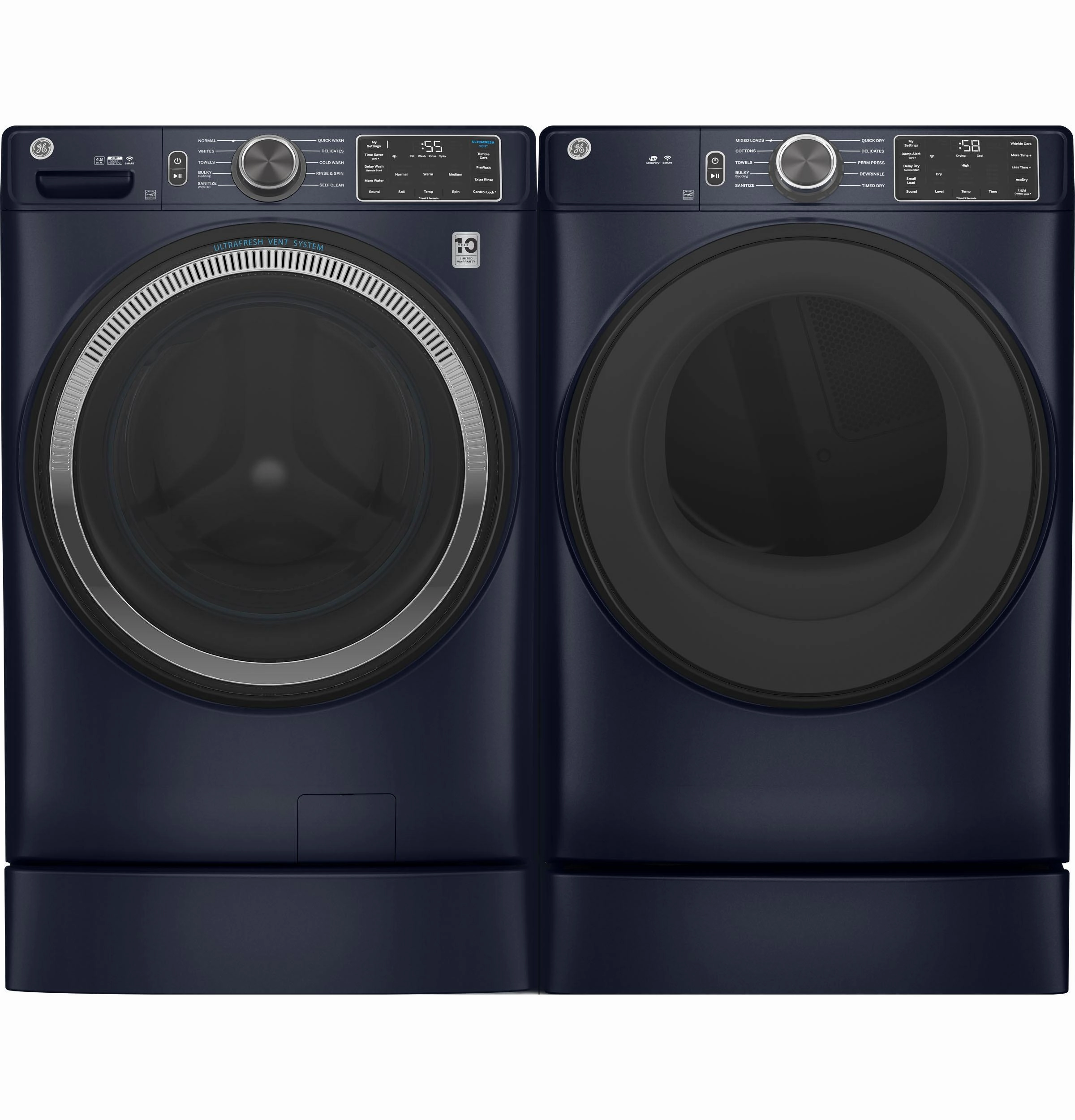 Ge Appliances GFD55ESPRRS Ge 7.8 Cu. Ft. Capacity Smart Front Load Electric Dryer With Sanitize Cycle