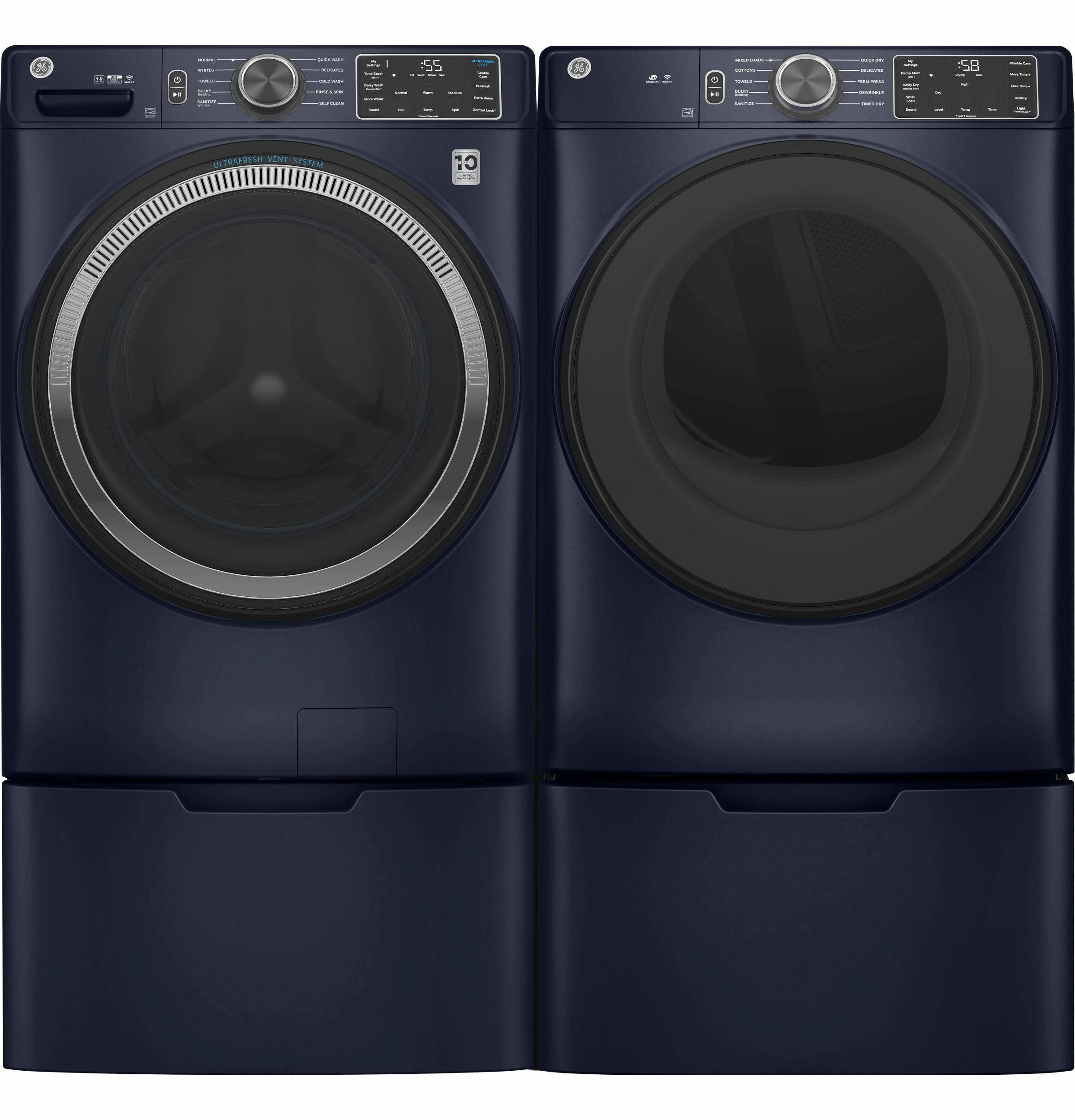 Ge Appliances GFD55ESPRRS Ge 7.8 Cu. Ft. Capacity Smart Front Load Electric Dryer With Sanitize Cycle