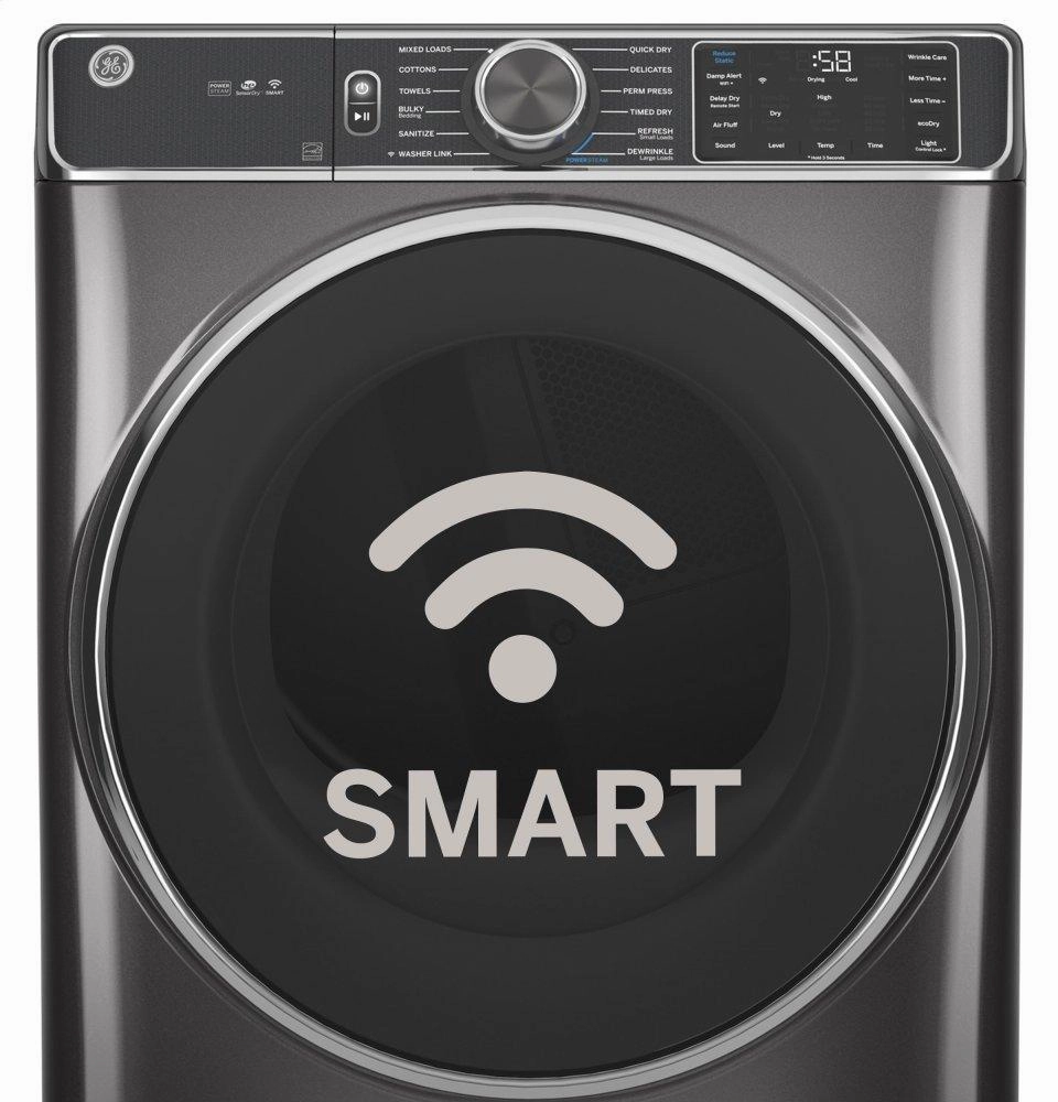 Ge Appliances GFD55ESSNWW Ge 7.8 Cu. Ft. Capacity Smart Front Load Electric Dryer With Sanitize Cycle