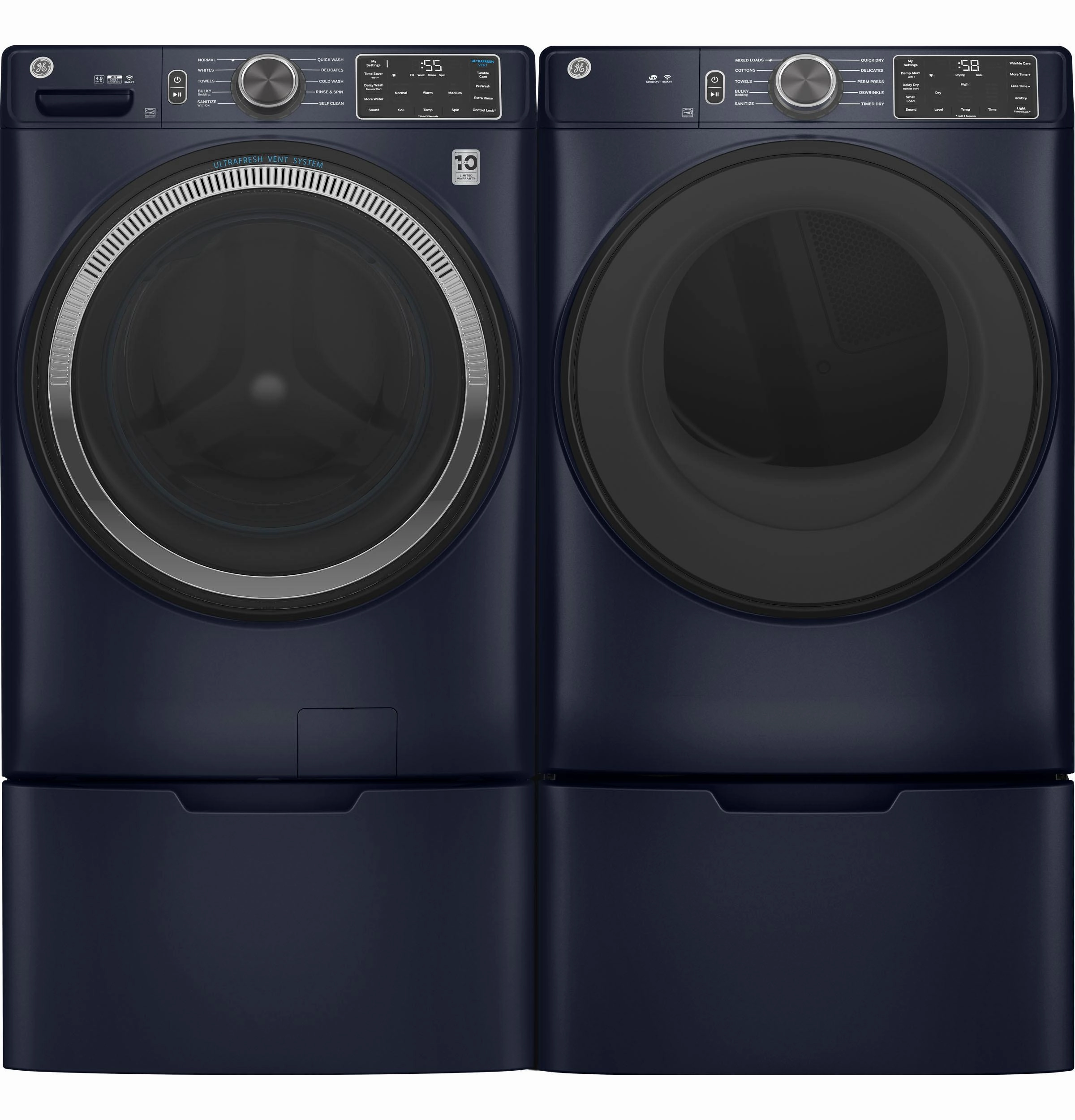 Ge Appliances GFD55GSPRRS Ge 7.8 Cu. Ft. Capacity Smart Front Load Gas Dryer With Sanitize Cycle