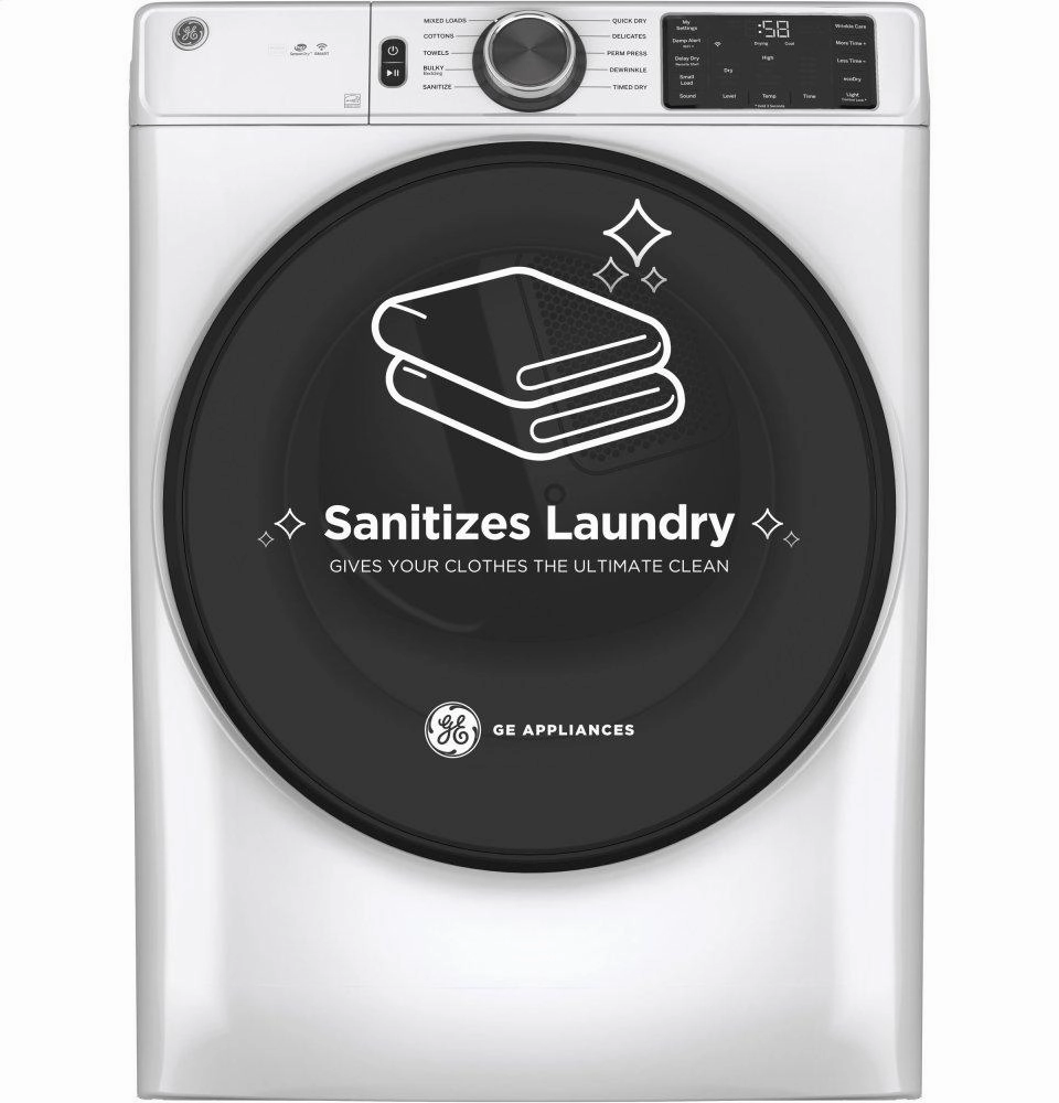 Ge Appliances GFD55GSSNWW Ge 7.8 Cu. Ft. Capacity Smart Front Load Gas Dryer With Sanitize Cycle