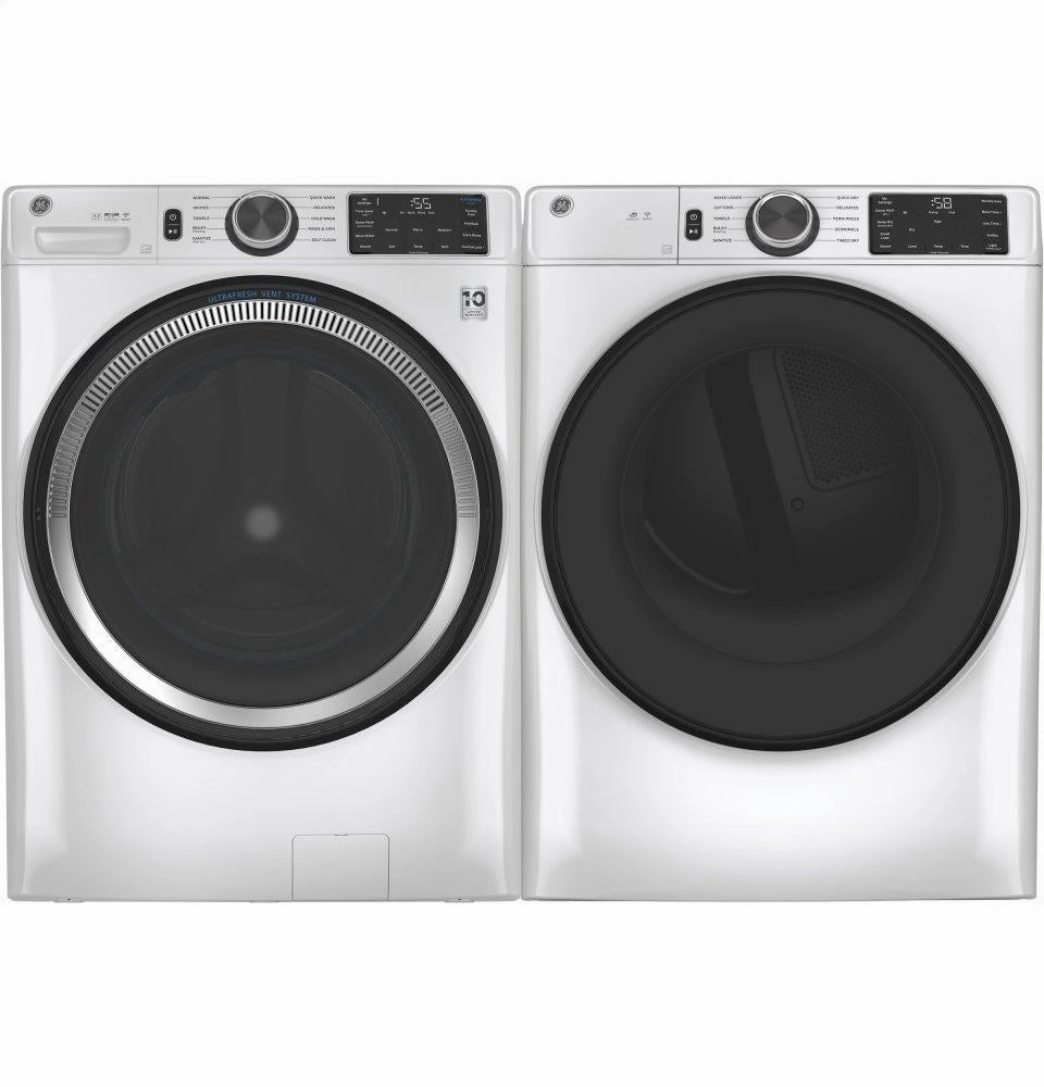 Ge Appliances GFD55GSSNWW Ge 7.8 Cu. Ft. Capacity Smart Front Load Gas Dryer With Sanitize Cycle