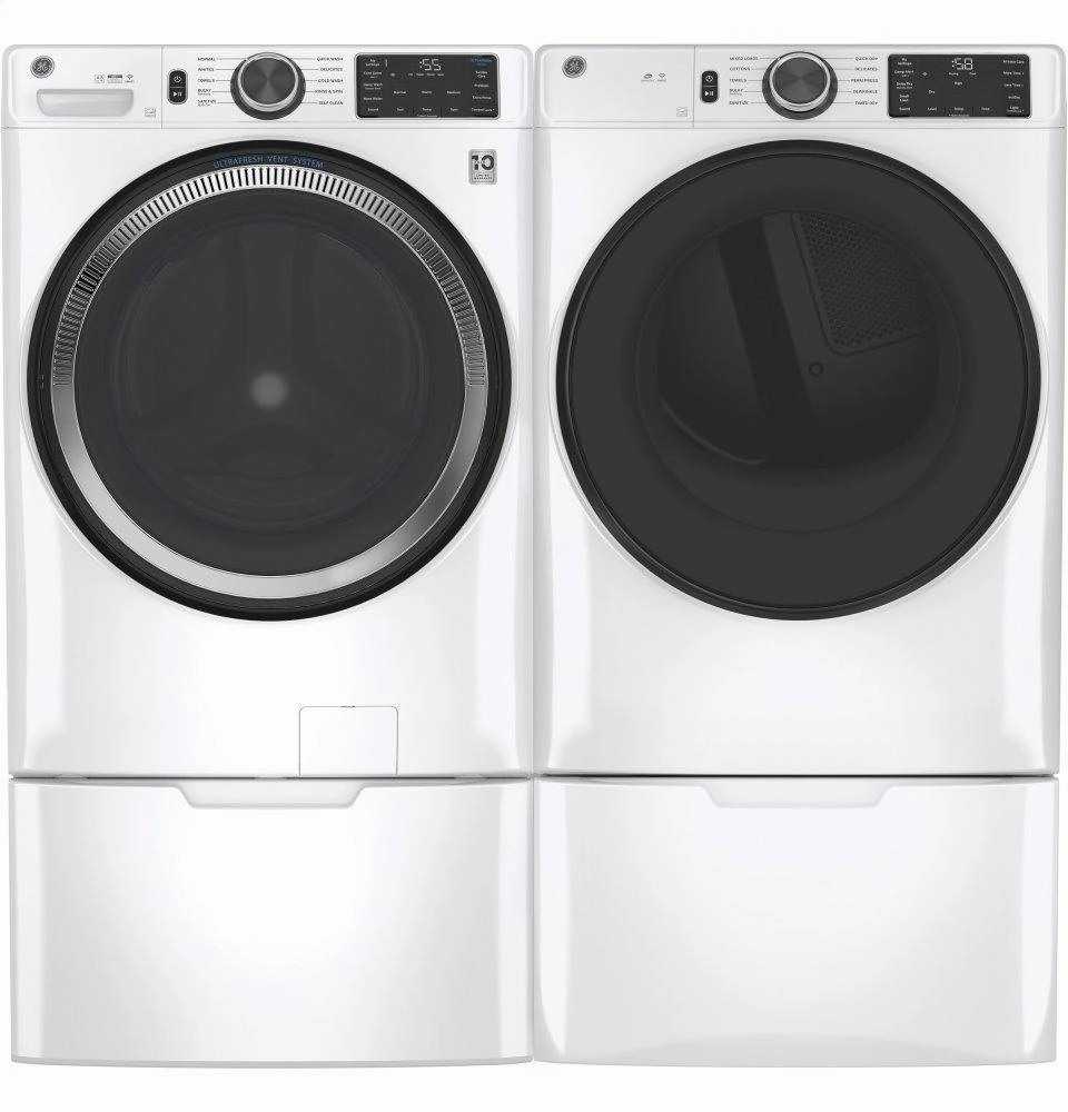 Ge Appliances GFD55GSSNWW Ge 7.8 Cu. Ft. Capacity Smart Front Load Gas Dryer With Sanitize Cycle