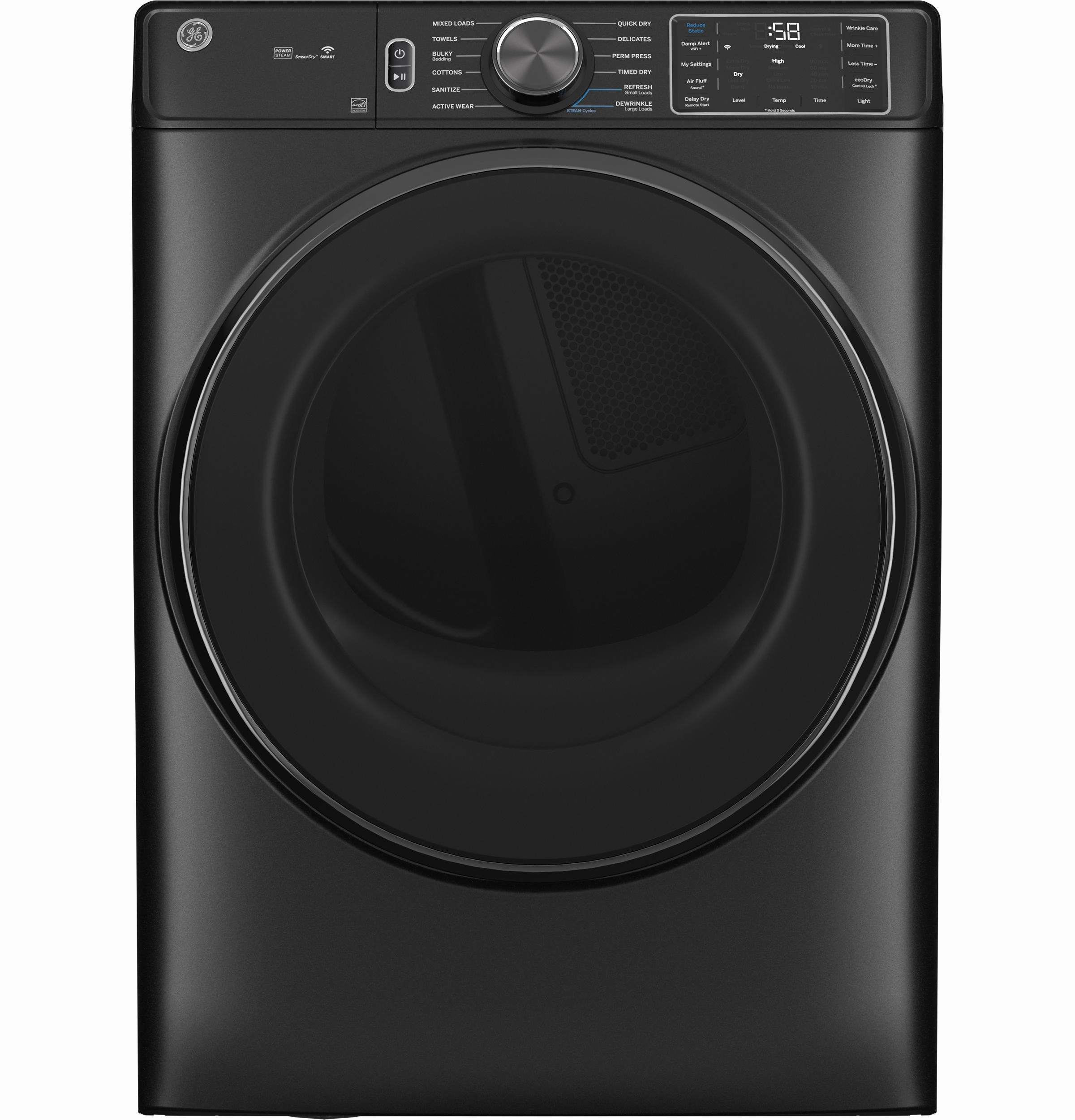 Ge Appliances GFD65ESPVDS Ge 7.8 Cu. Ft. Capacity Smart Front Load Electric Dryer With Steam And Sanitize Cycle