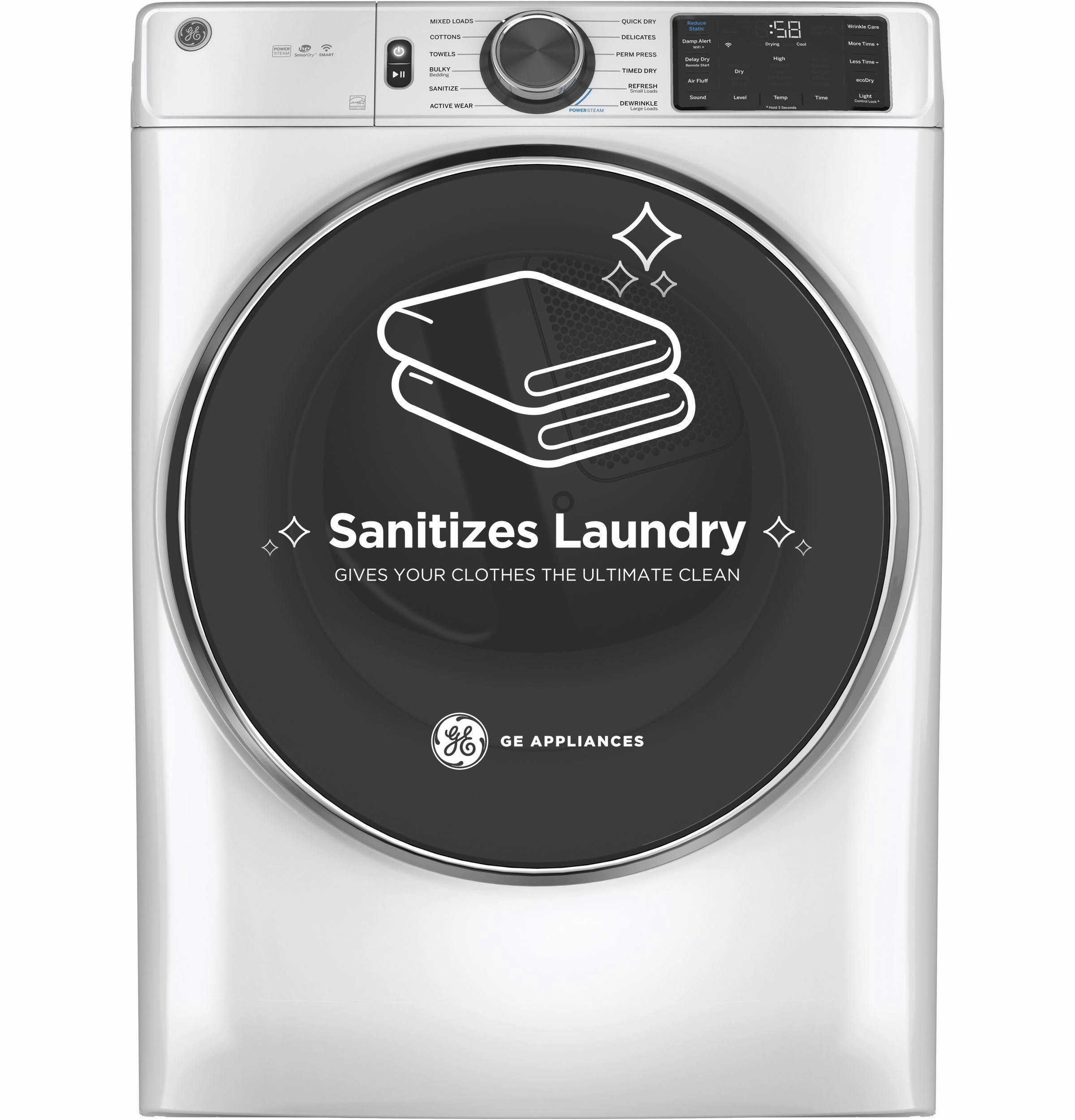 Ge Appliances GFD65ESPVDS Ge 7.8 Cu. Ft. Capacity Smart Front Load Electric Dryer With Steam And Sanitize Cycle