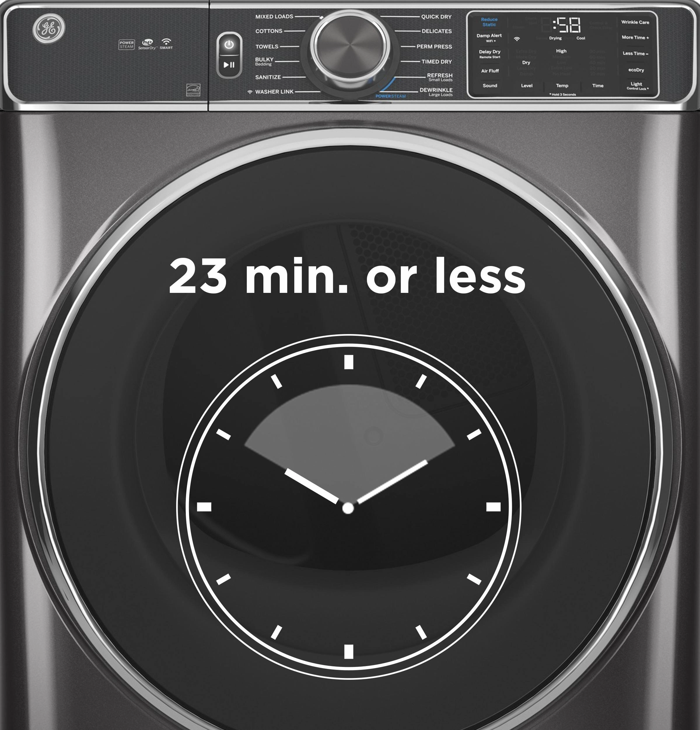 Ge Appliances GFD65ESPVDS Ge 7.8 Cu. Ft. Capacity Smart Front Load Electric Dryer With Steam And Sanitize Cycle