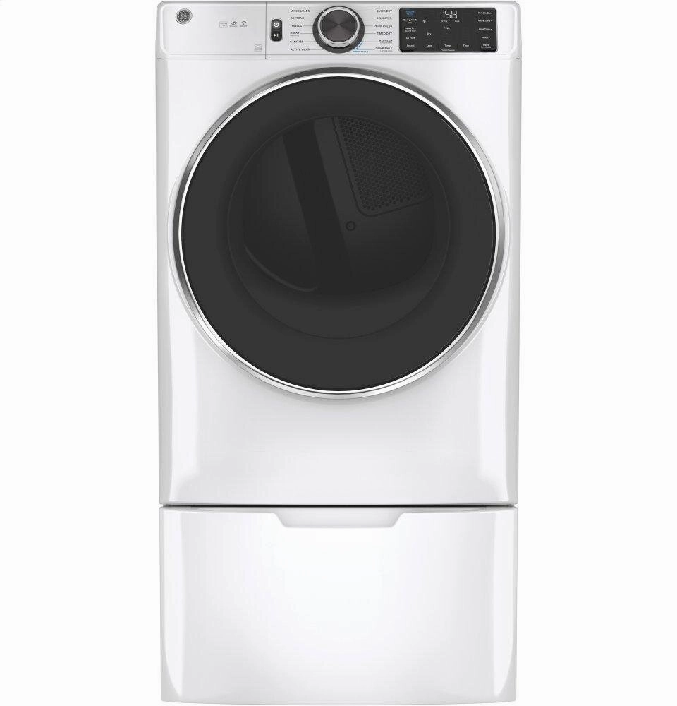 Ge Appliances GFD65ESSNWW Ge 7.8 Cu. Ft. Capacity Smart Front Load Electric Dryer With Steam And Sanitize Cycle
