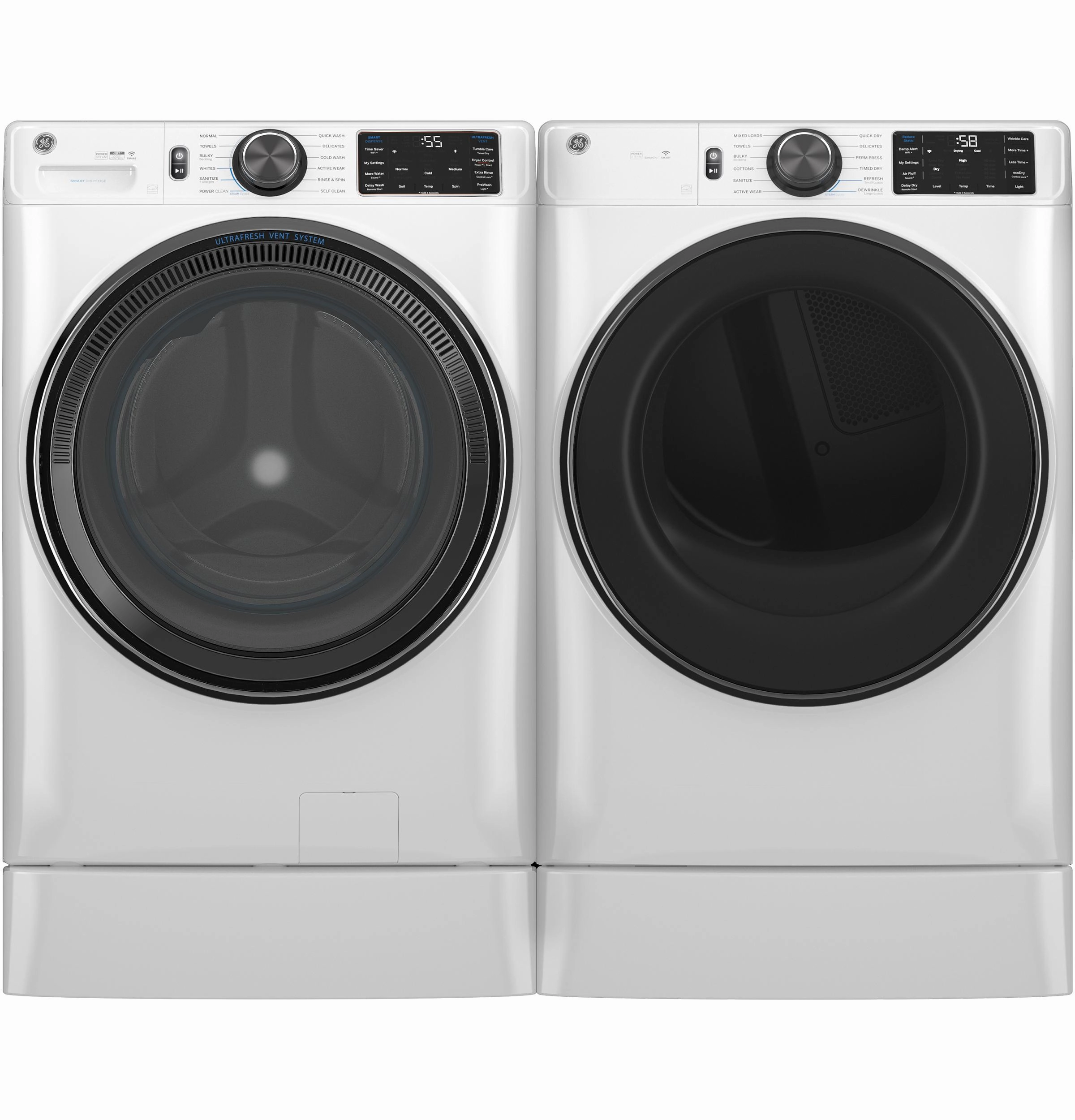 Ge Appliances GFD65ESSVWW Ge 7.8 Cu. Ft. Capacity Smart Front Load Electric Dryer With Steam And Sanitize Cycle