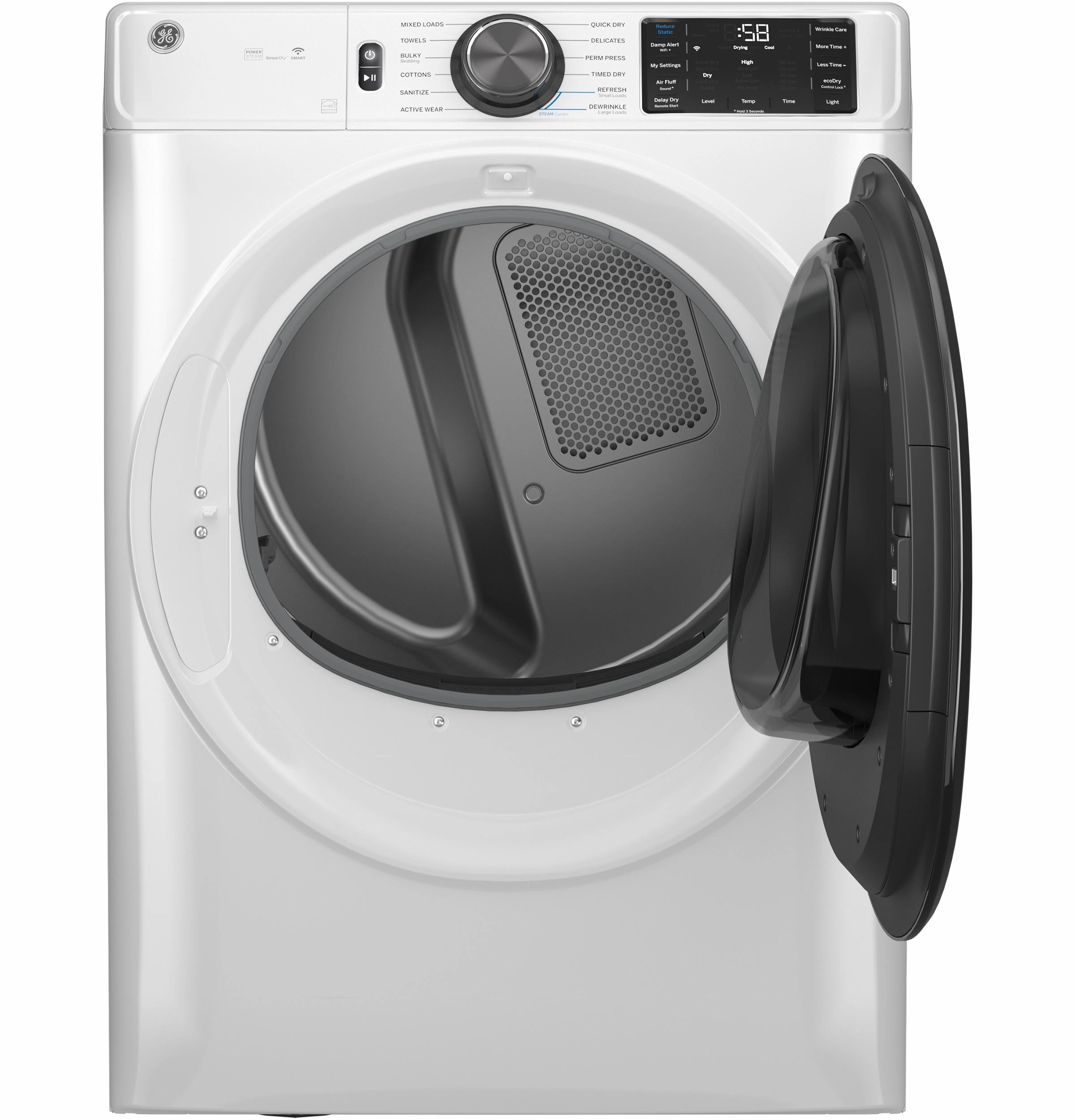Ge Appliances GFD65ESSVWW Ge 7.8 Cu. Ft. Capacity Smart Front Load Electric Dryer With Steam And Sanitize Cycle