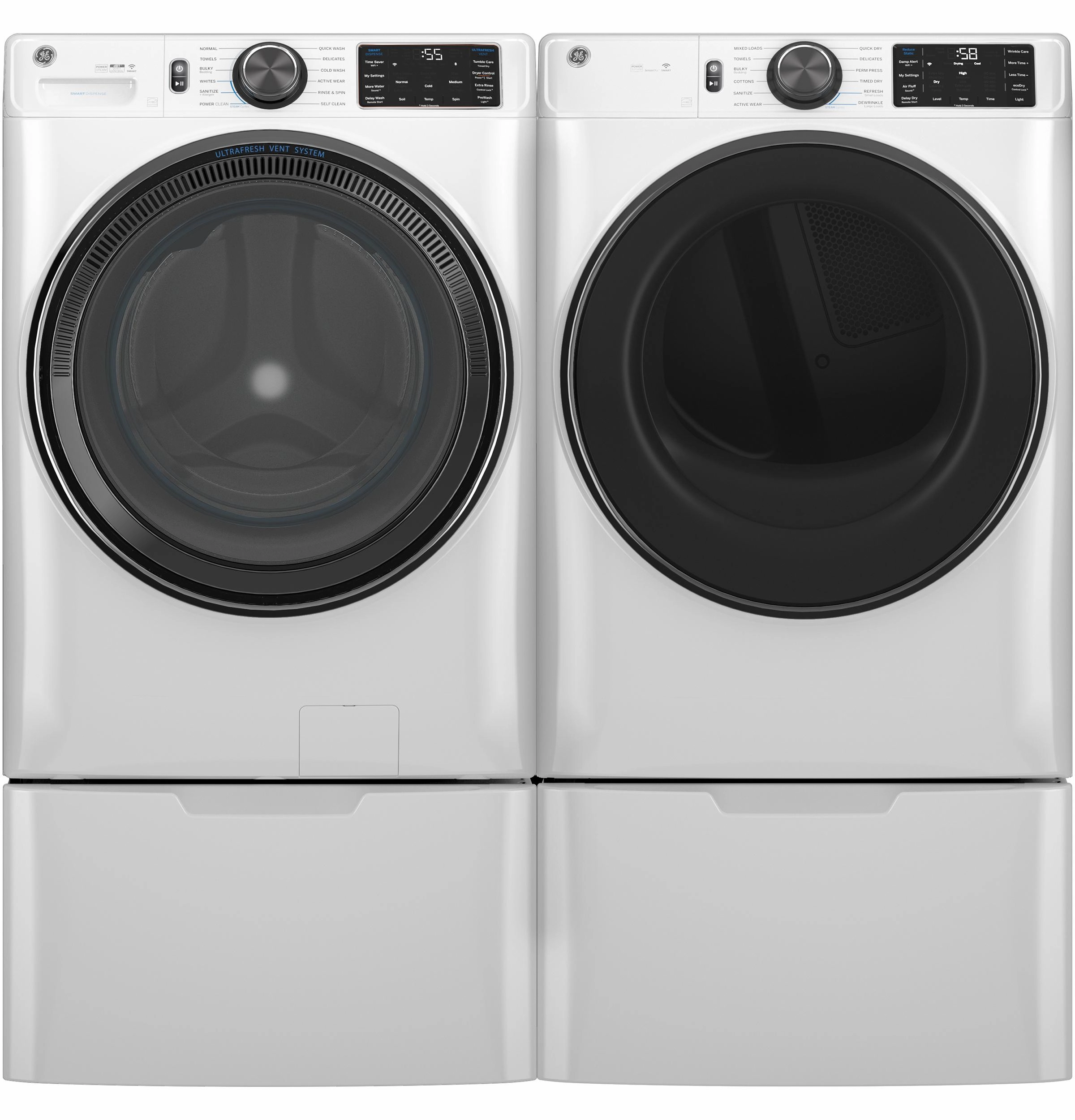 Ge Appliances GFD65ESSVWW Ge 7.8 Cu. Ft. Capacity Smart Front Load Electric Dryer With Steam And Sanitize Cycle