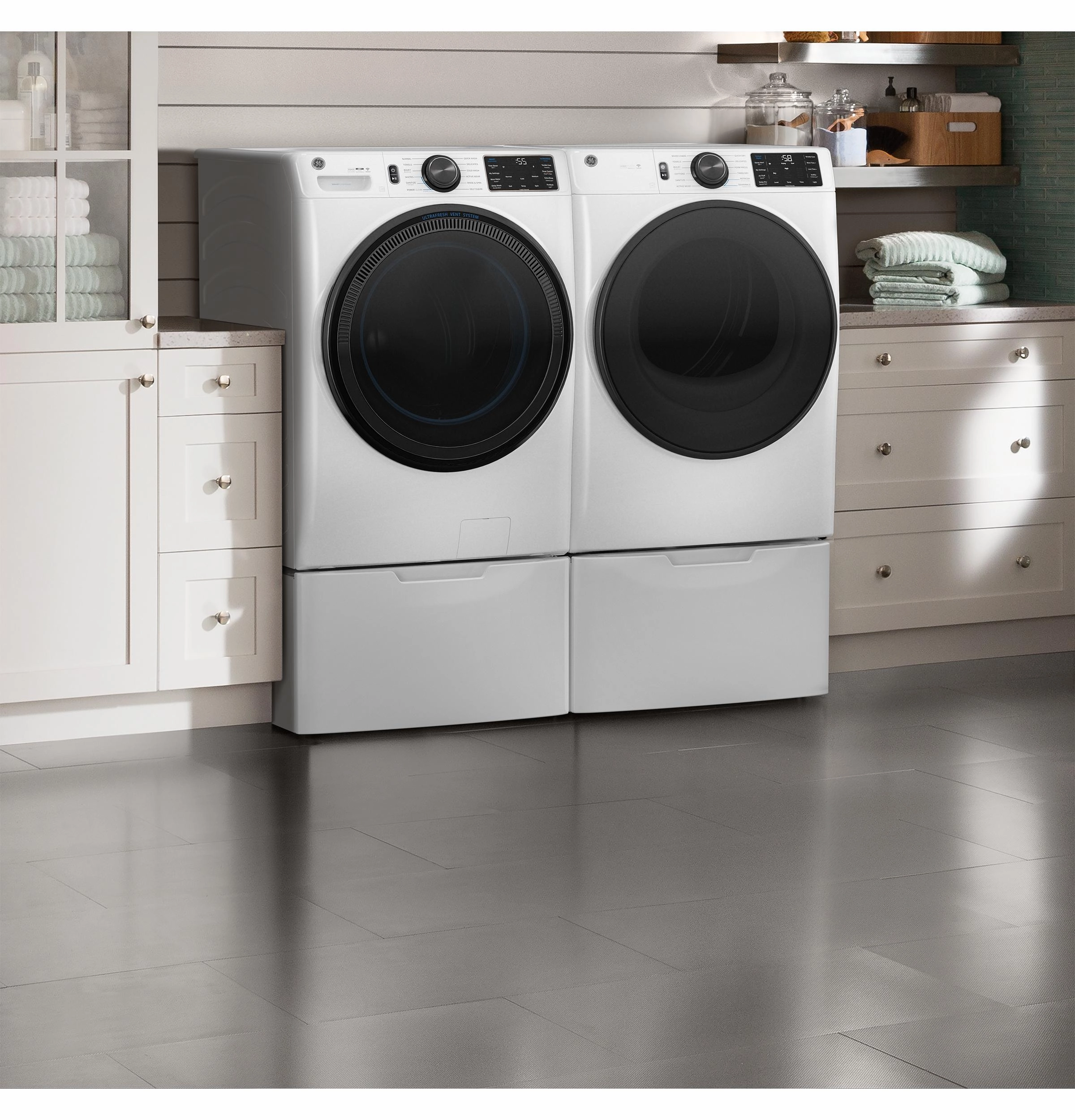 Ge Appliances GFD65ESSVWW Ge 7.8 Cu. Ft. Capacity Smart Front Load Electric Dryer With Steam And Sanitize Cycle
