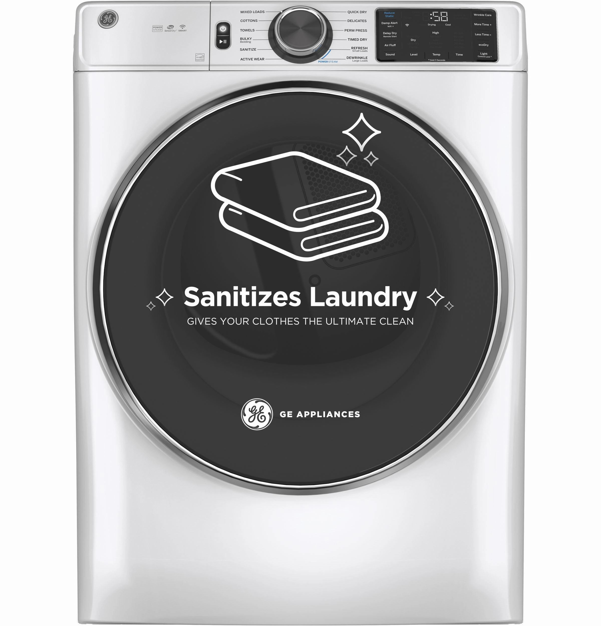 Ge Appliances GFD65ESSVWW Ge 7.8 Cu. Ft. Capacity Smart Front Load Electric Dryer With Steam And Sanitize Cycle