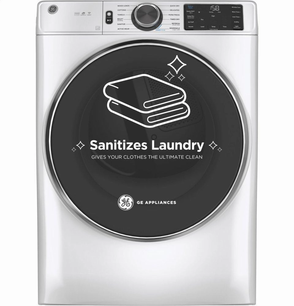 Ge Appliances GFD65GSSNWW Ge 7.8 Cu. Ft. Capacity Smart Front Load Gas Dryer With Steam And Sanitize Cycle