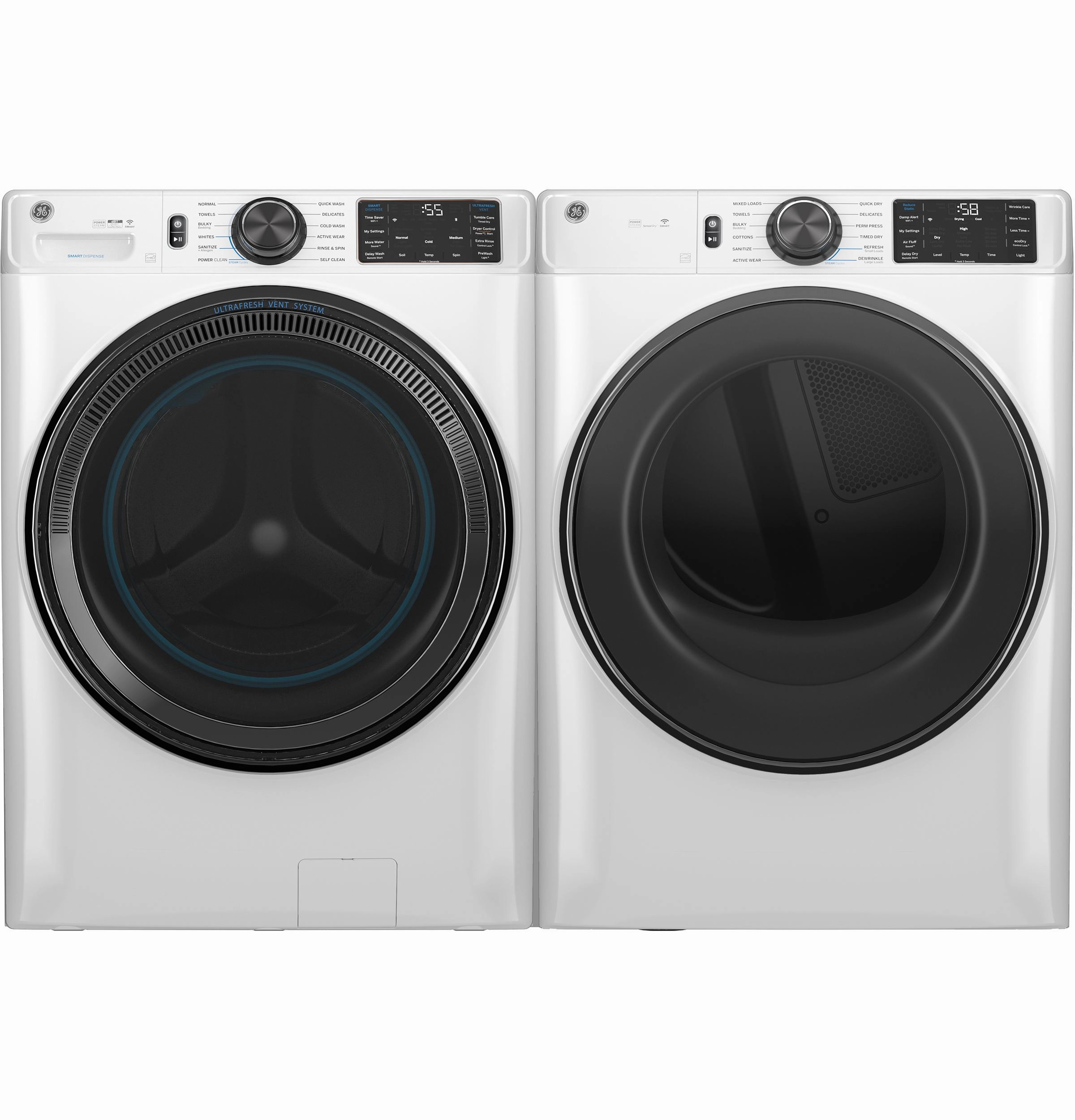 Ge Appliances GFD65GSSVWW Ge 7.8 Cu. Ft. Capacity Smart Front Load Gas Dryer With Steam And Sanitize Cycle