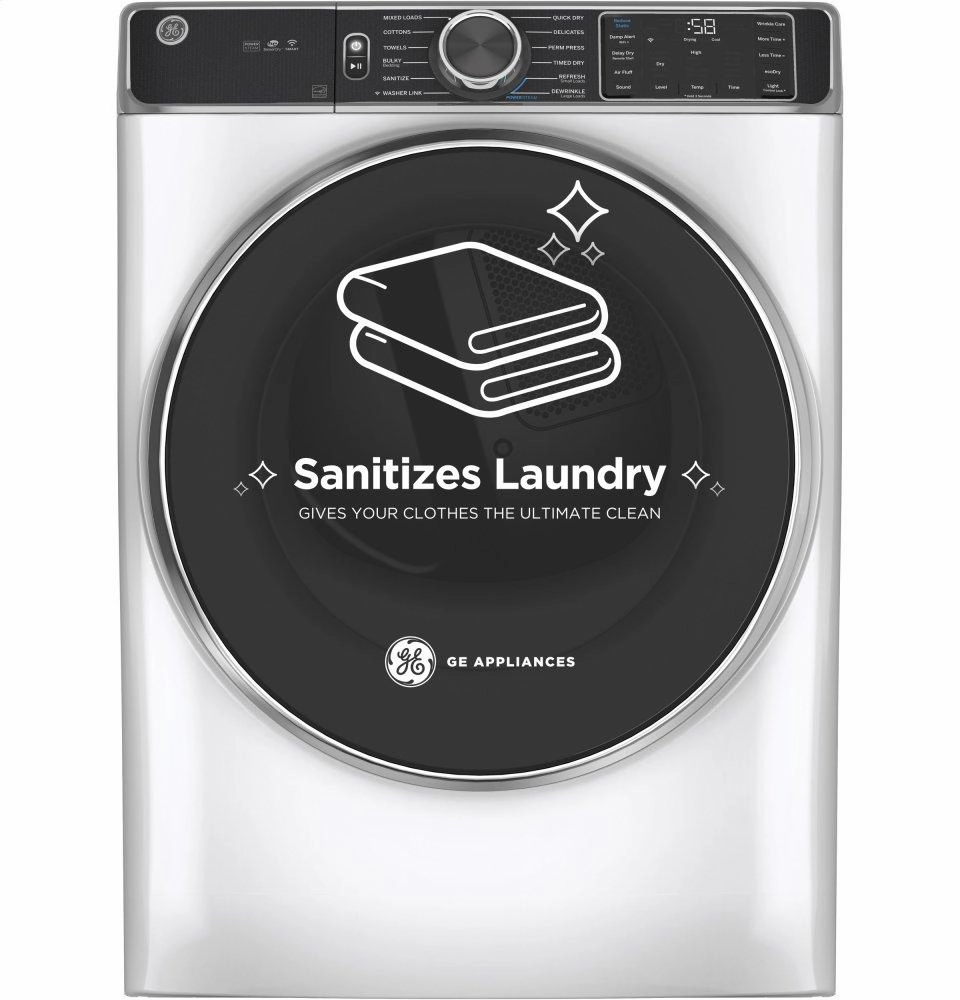 Ge Appliances GFD85ESSNWW Ge 7.8 Cu. Ft. Capacity Smart Front Load Electric Dryer With Steam And Sanitize Cycle