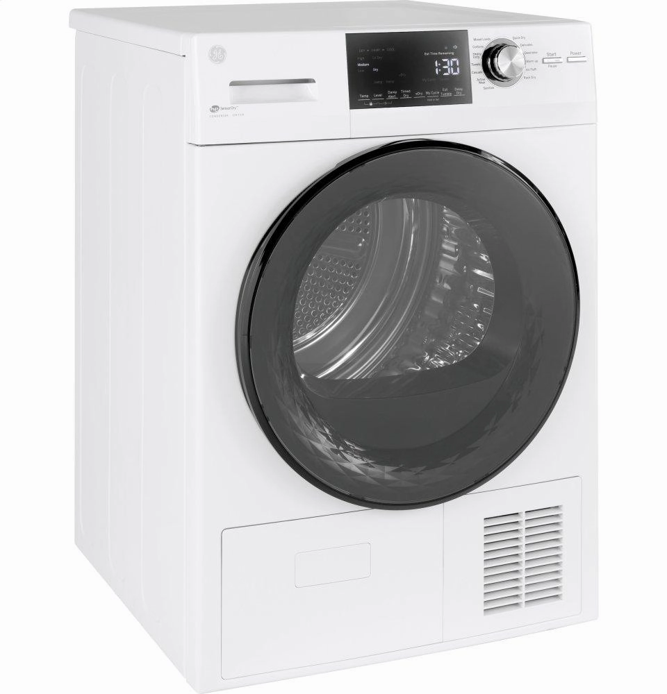 Ge Appliances GFT14ESSMWW Ge 24" 4.1 Cu.Ft. Front Load Ventless Condenser Electric Dryer With Stainless Steel Basket