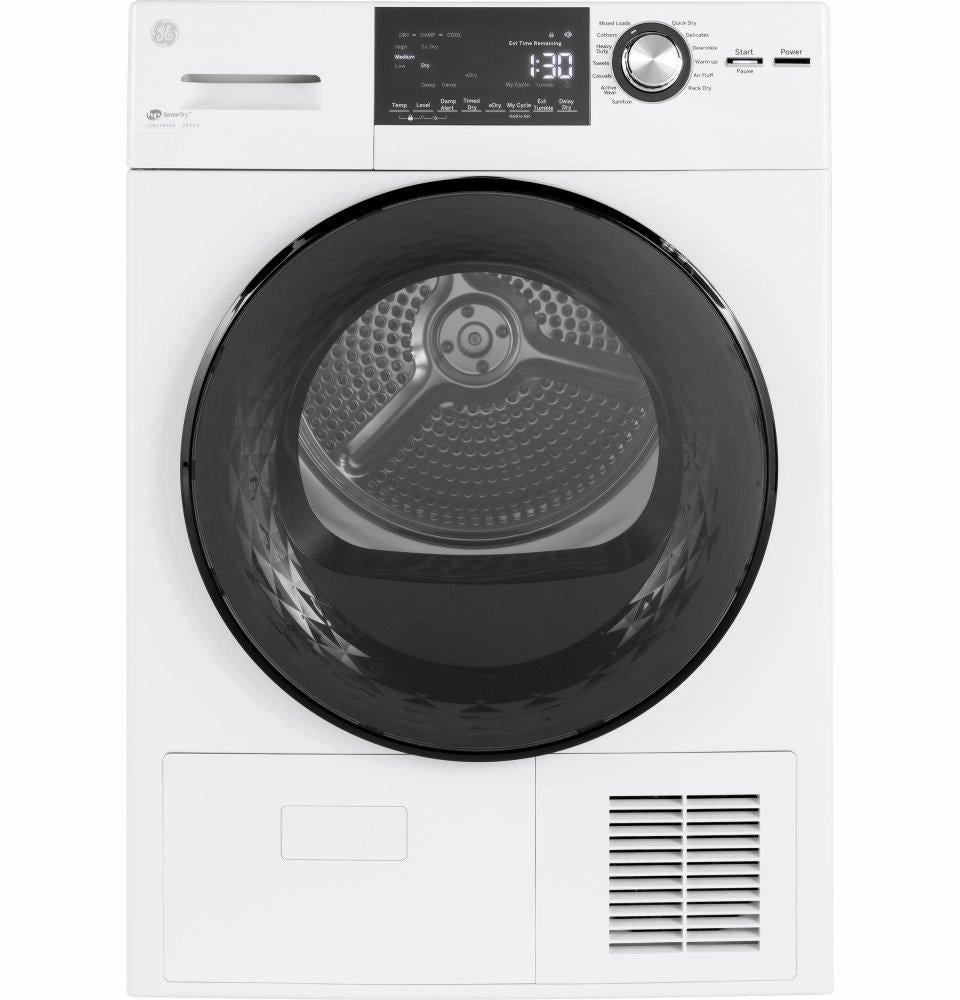 Ge Appliances GFT14ESSMWW Ge 24" 4.1 Cu.Ft. Front Load Ventless Condenser Electric Dryer With Stainless Steel Basket