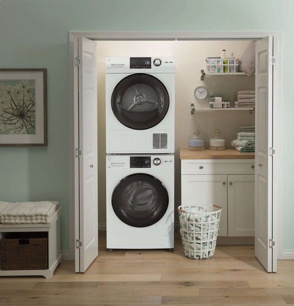 Ge Appliances GFT14ESSMWW Ge 24" 4.1 Cu.Ft. Front Load Ventless Condenser Electric Dryer With Stainless Steel Basket