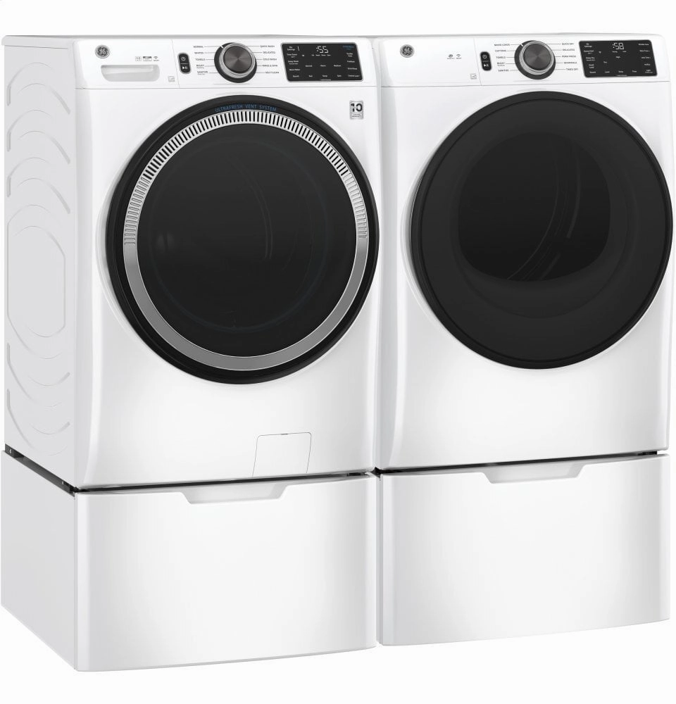 Ge Appliances GFV55ESSNWW Ge Long Vent 7.8 Cu. Ft. Capacity Smart Electric Dryer With Sanitize Cycle