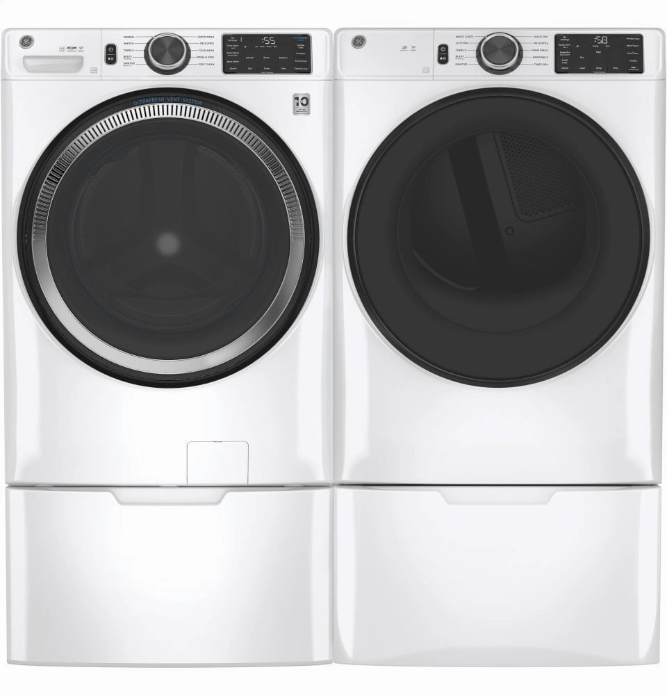 Ge Appliances GFV55ESSNWW Ge Long Vent 7.8 Cu. Ft. Capacity Smart Electric Dryer With Sanitize Cycle