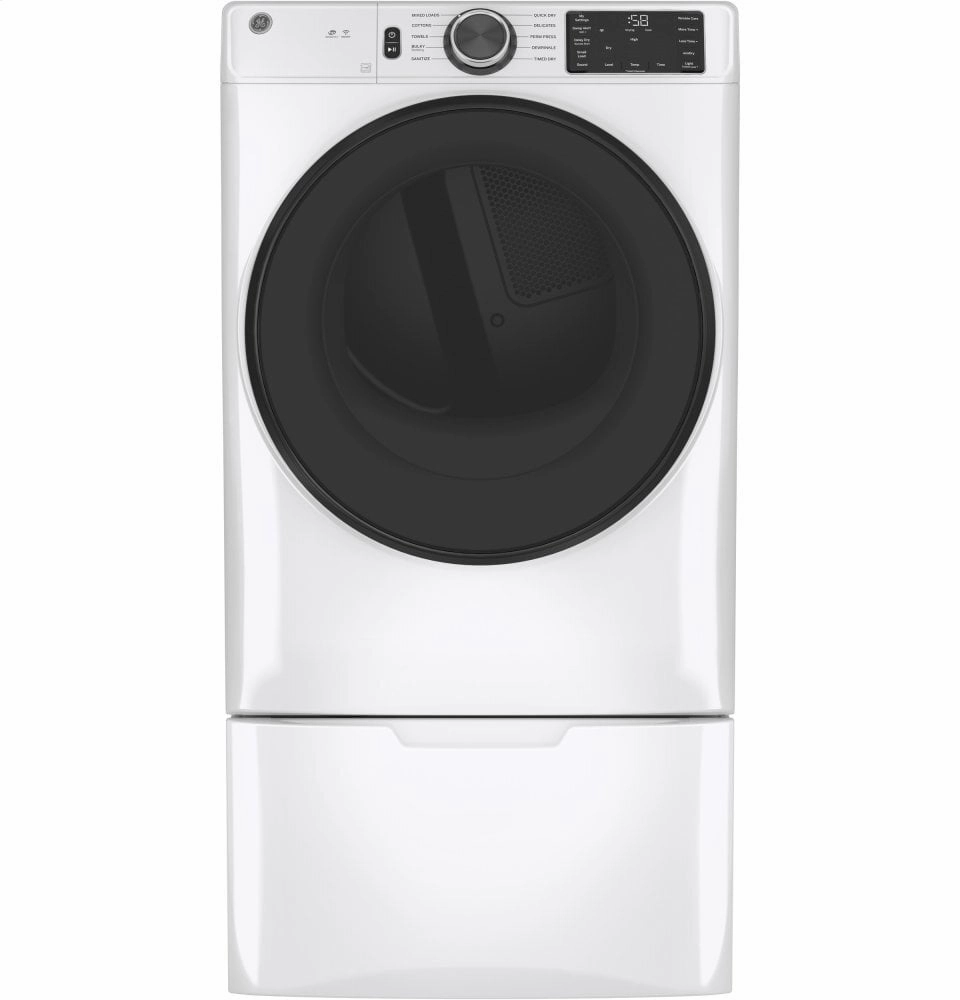 Ge Appliances GFV55ESSNWW Ge Long Vent 7.8 Cu. Ft. Capacity Smart Electric Dryer With Sanitize Cycle