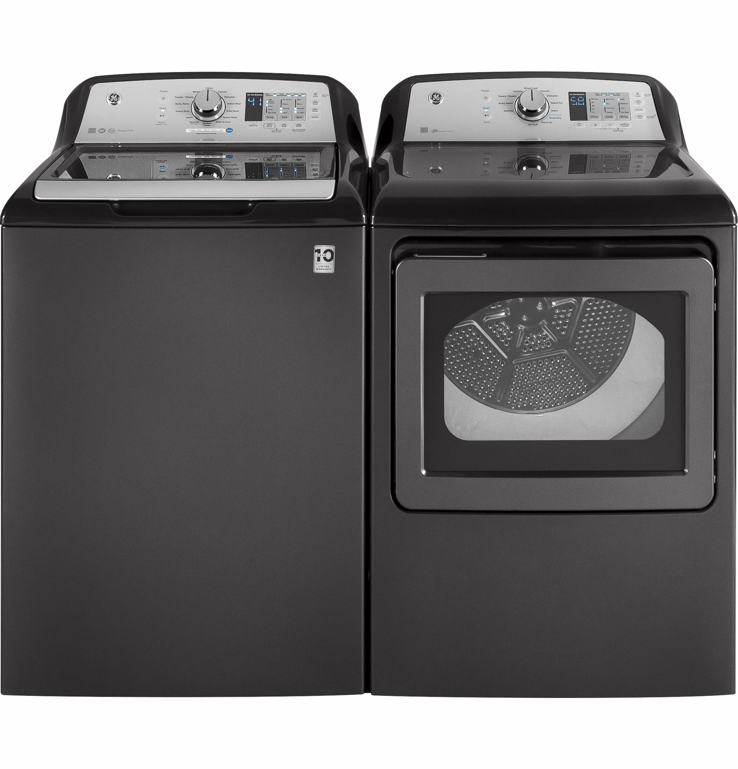 Ge Appliances GTD65EBPLDG Ge 7.4 Cu. Ft. Capacity Aluminized Alloy Drum Electric Dryer With He Sensor Dry