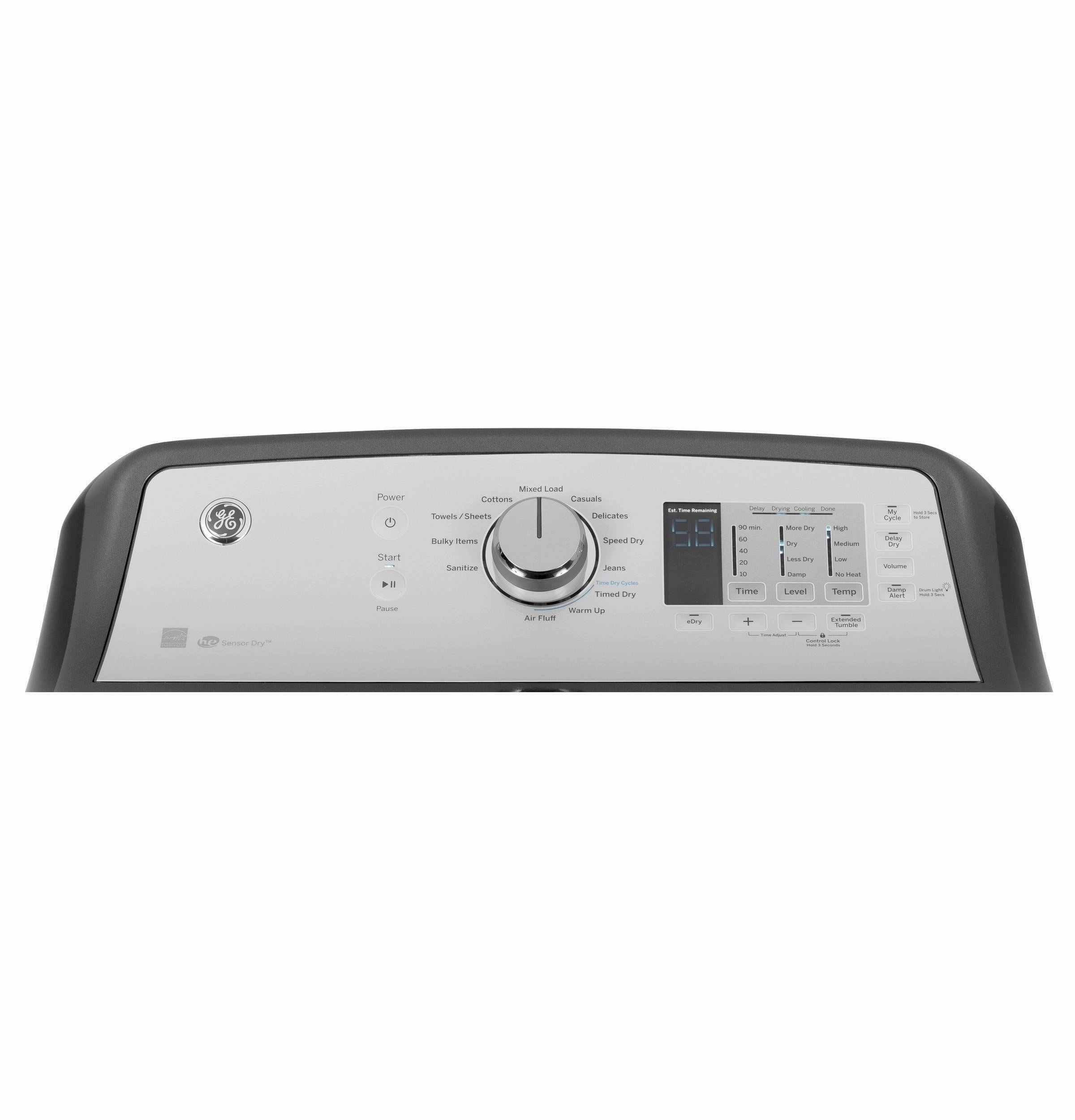 Ge Appliances GTD65EBPLDG Ge 7.4 Cu. Ft. Capacity Aluminized Alloy Drum Electric Dryer With He Sensor Dry