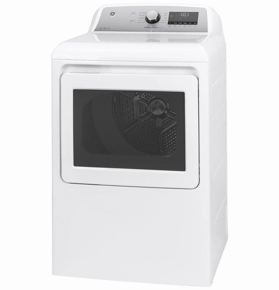 Ge Appliances GTD84GCSNWS Ge 7.4 Cu. Ft. Capacity Smart Aluminized Alloy Drum Gas Dryer With Sanitize Cycle And Sensor Dry