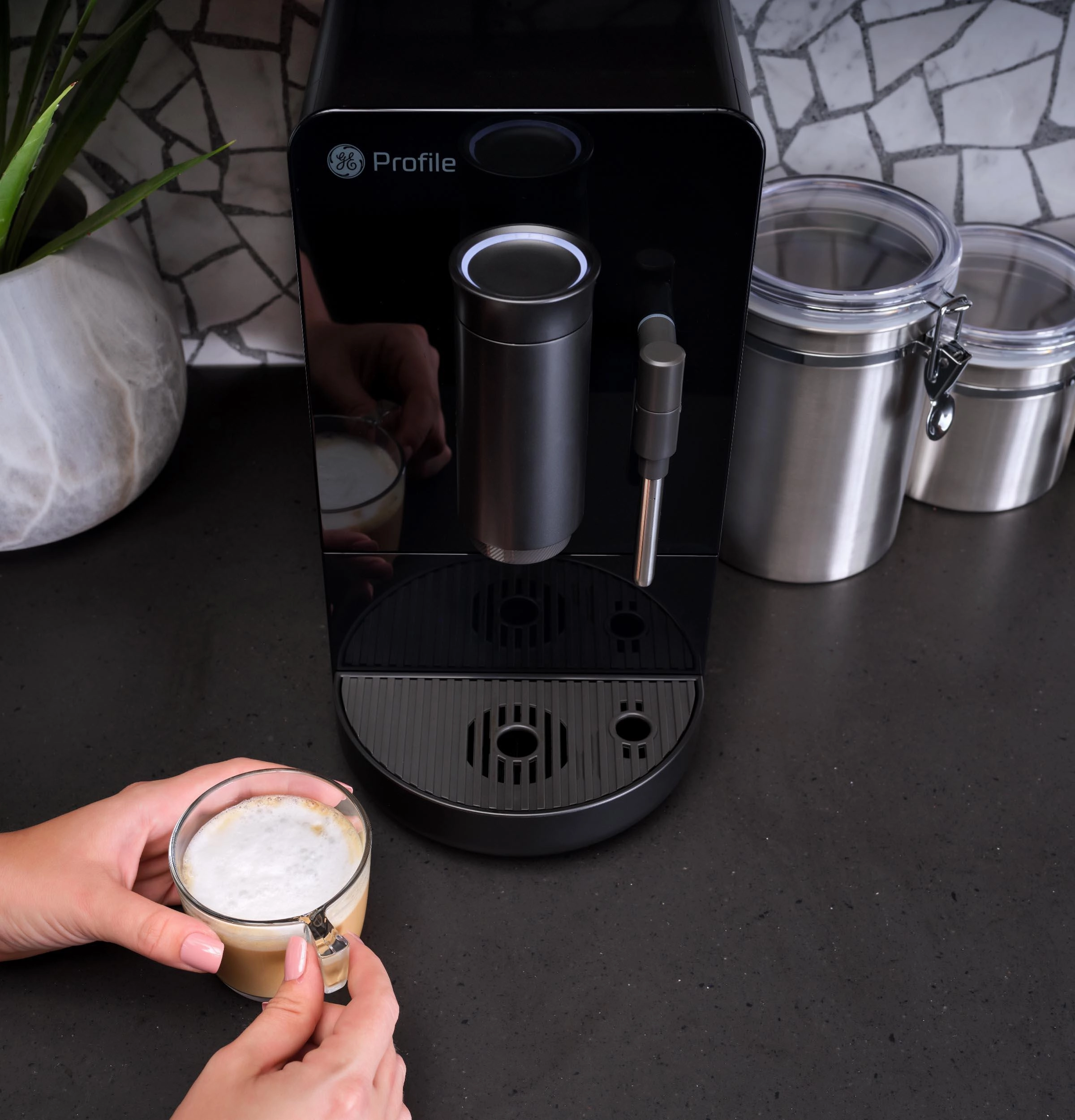 Ge Appliances P7CEBBS6RBB Ge Profile&#8482; Automatic Espresso Machine   Frother