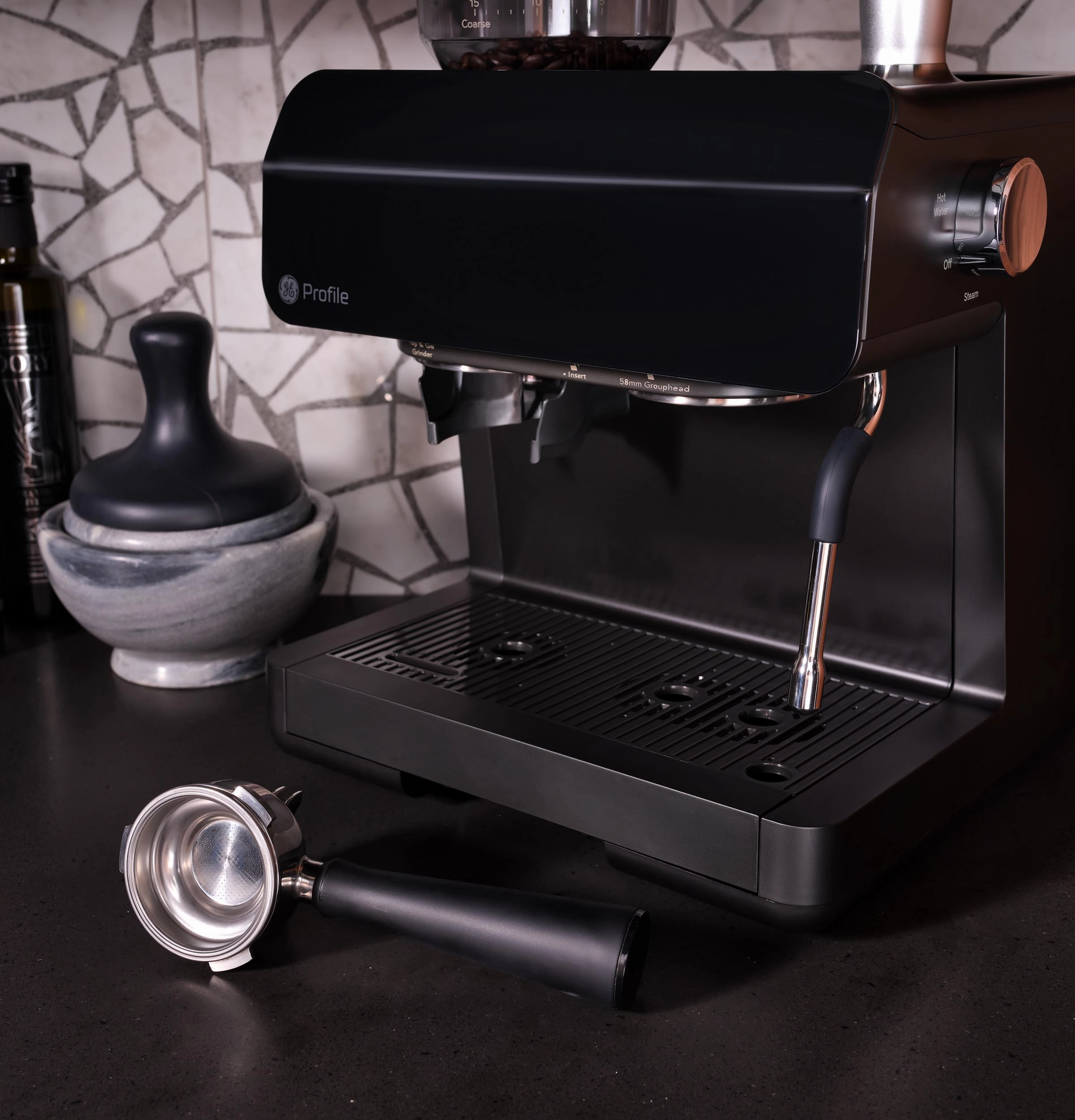 Ge Appliances P7CESAS6RBB Ge Profile&#8482; Semi Automatic Espresso Machine   Frother