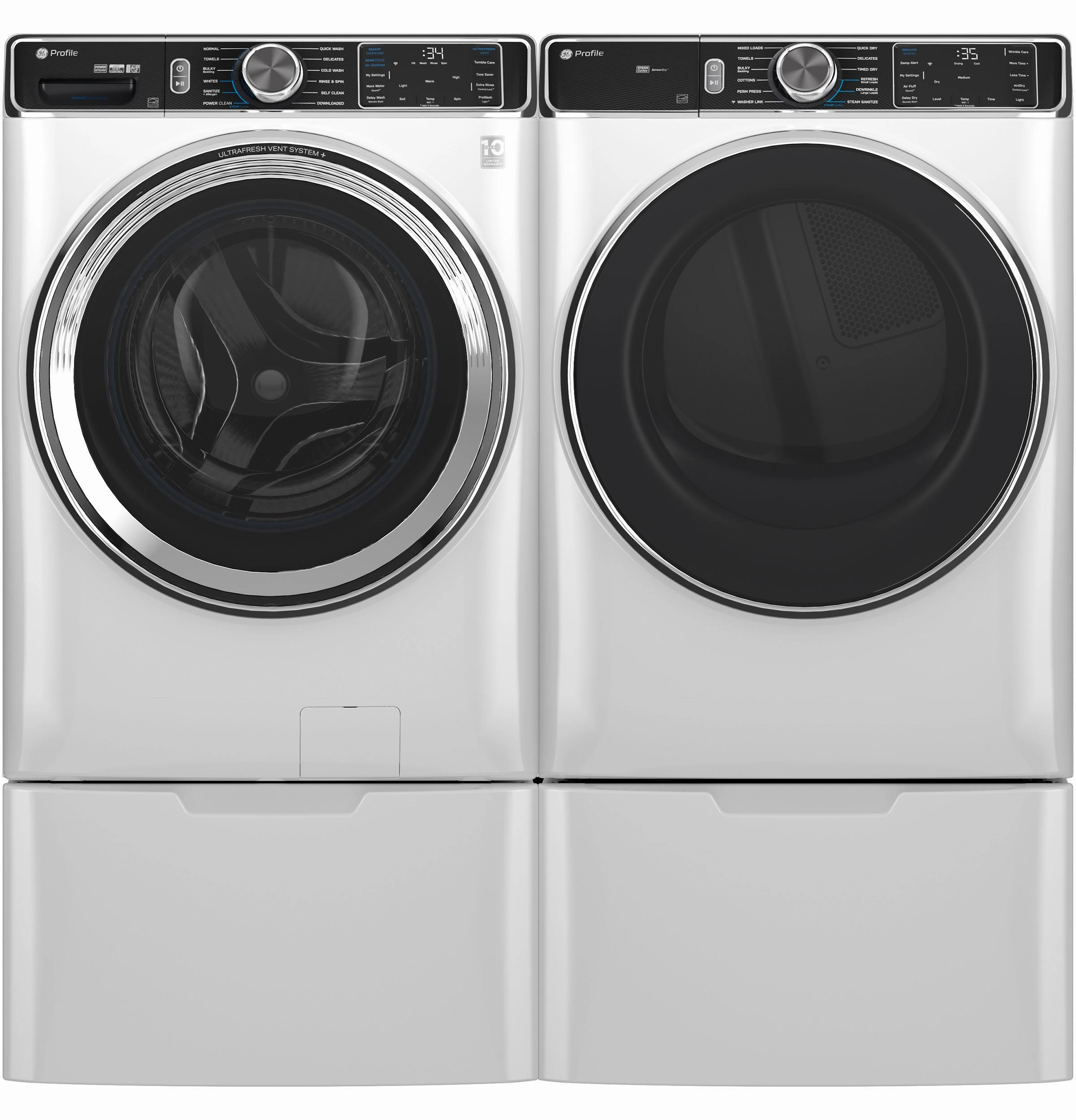 Ge Appliances PFD87ESSVWW Ge Profile&#8482; 7.8 Cu. Ft. Capacity Smart Front Load Electric Dryer With Steam And Sanitize Cycle