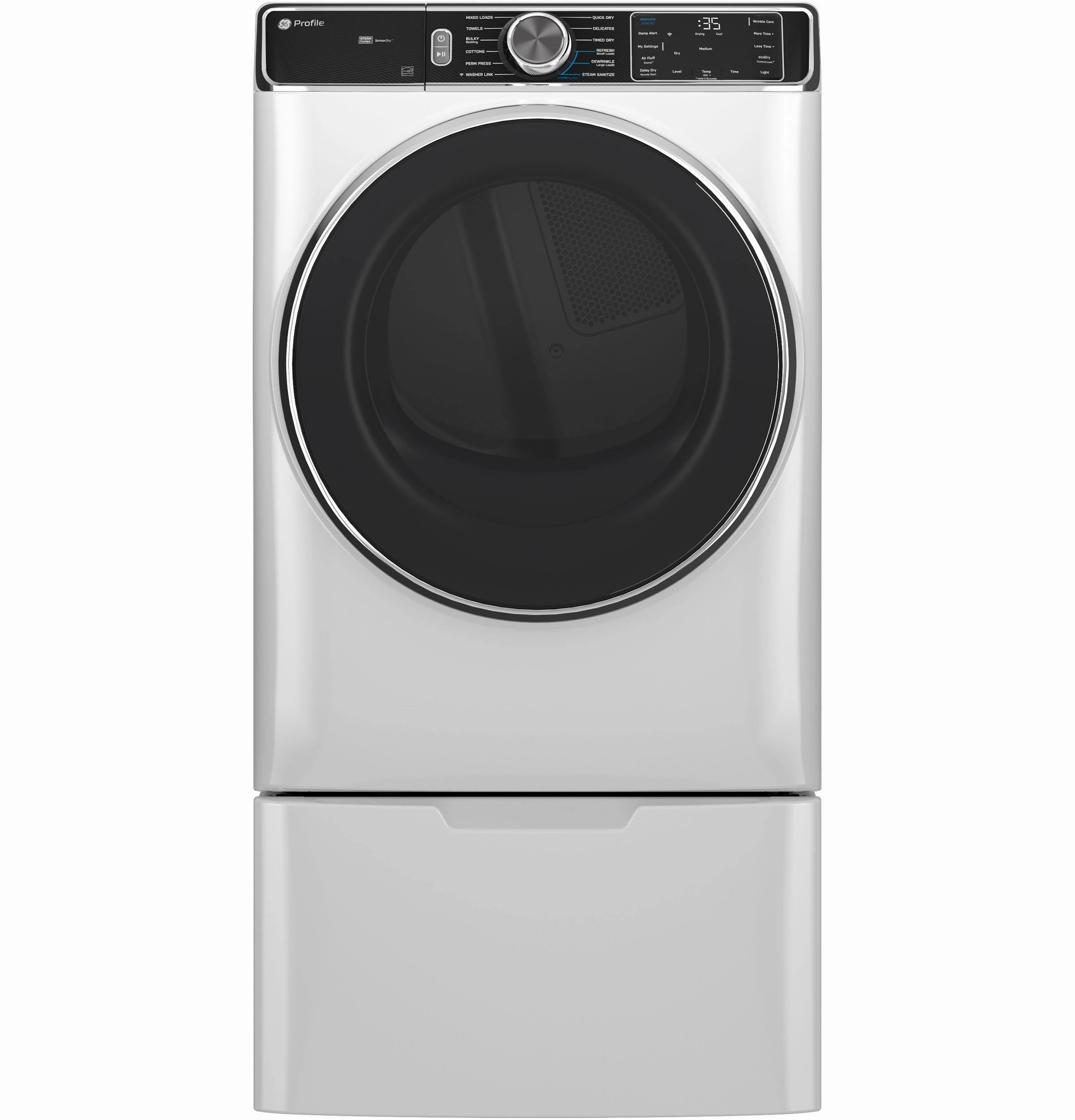 Ge Appliances PFD87ESSVWW Ge Profile&#8482; 7.8 Cu. Ft. Capacity Smart Front Load Electric Dryer With Steam And Sanitize Cycle
