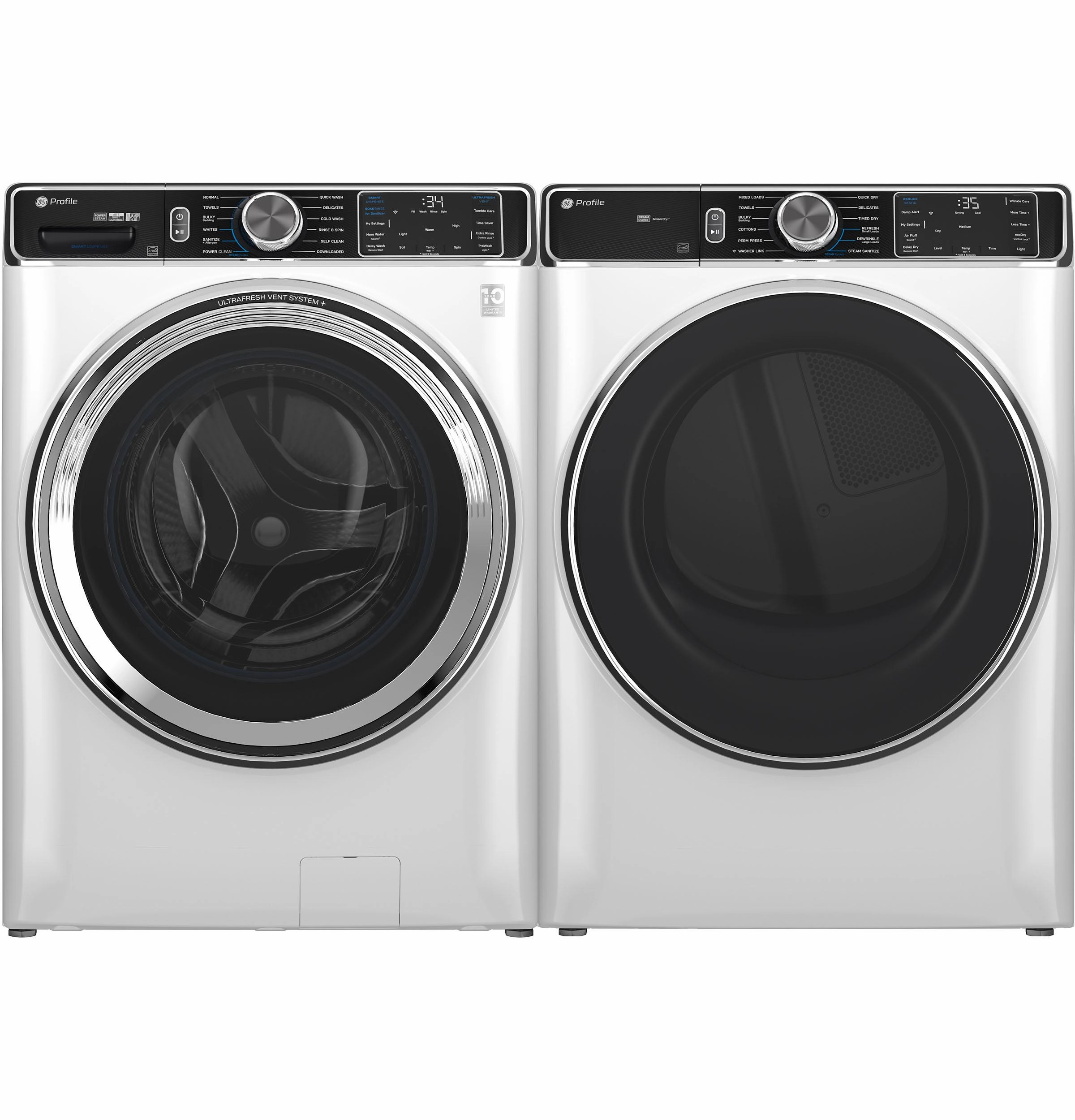 Ge Appliances PFD87ESSVWW Ge Profile&#8482; 7.8 Cu. Ft. Capacity Smart Front Load Electric Dryer With Steam And Sanitize Cycle