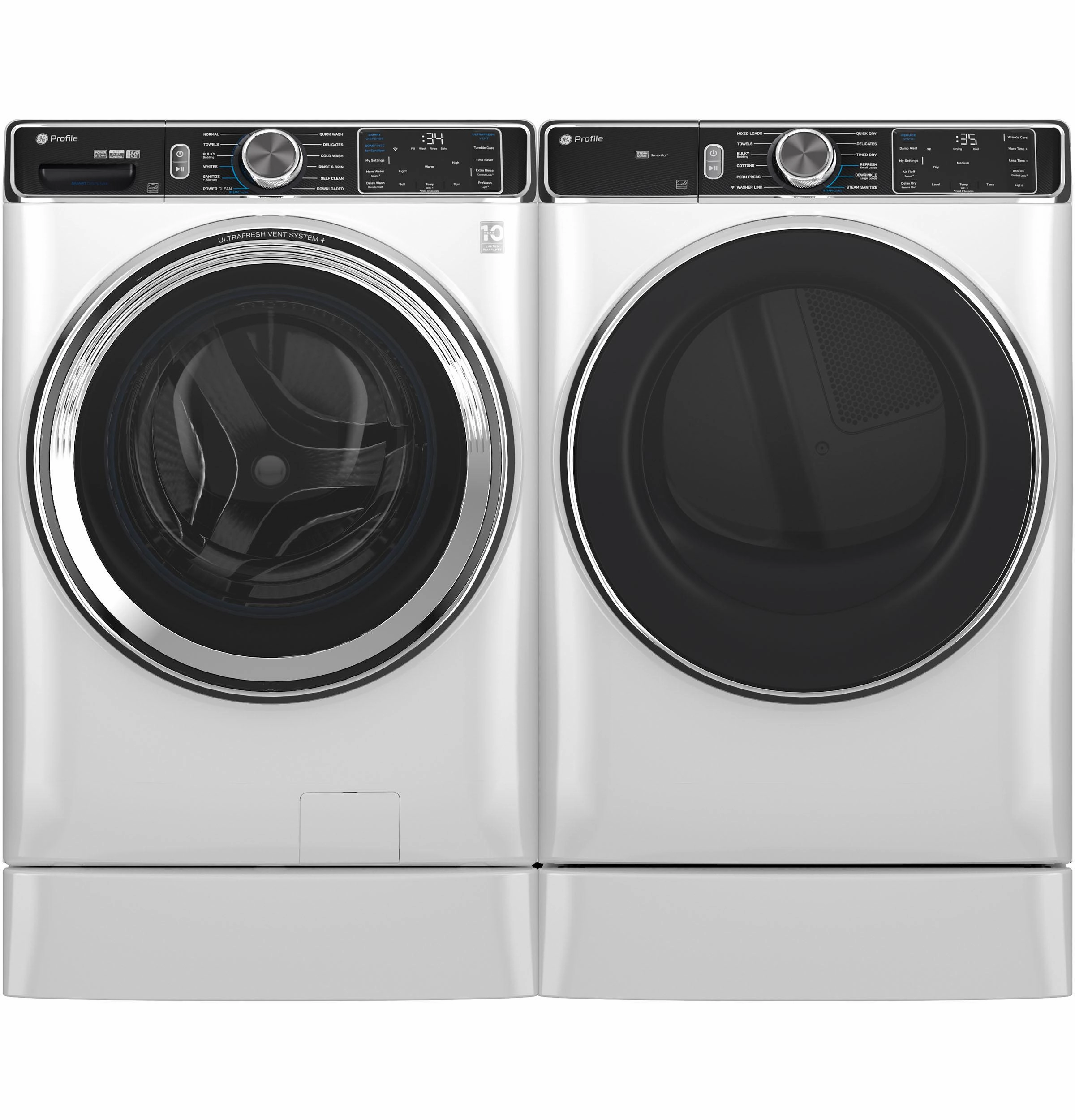 Ge Appliances PFD87ESSVWW Ge Profile&#8482; 7.8 Cu. Ft. Capacity Smart Front Load Electric Dryer With Steam And Sanitize Cycle