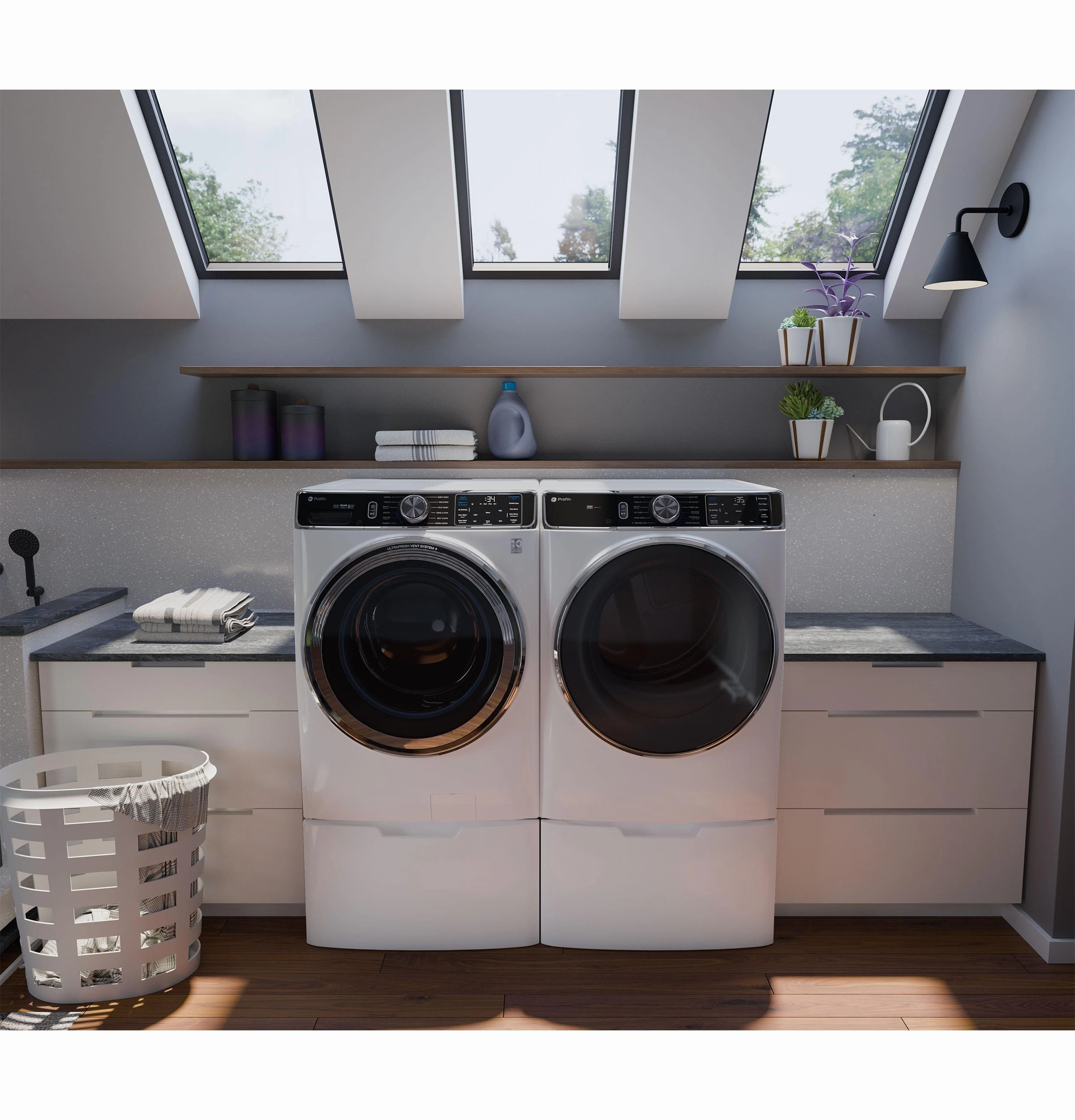 Ge Appliances PFD87GSSVWW Ge Profile&#8482; 7.8 Cu. Ft. Capacity Smart Front Load Gas Dryer With Steam And Sanitize Cycle