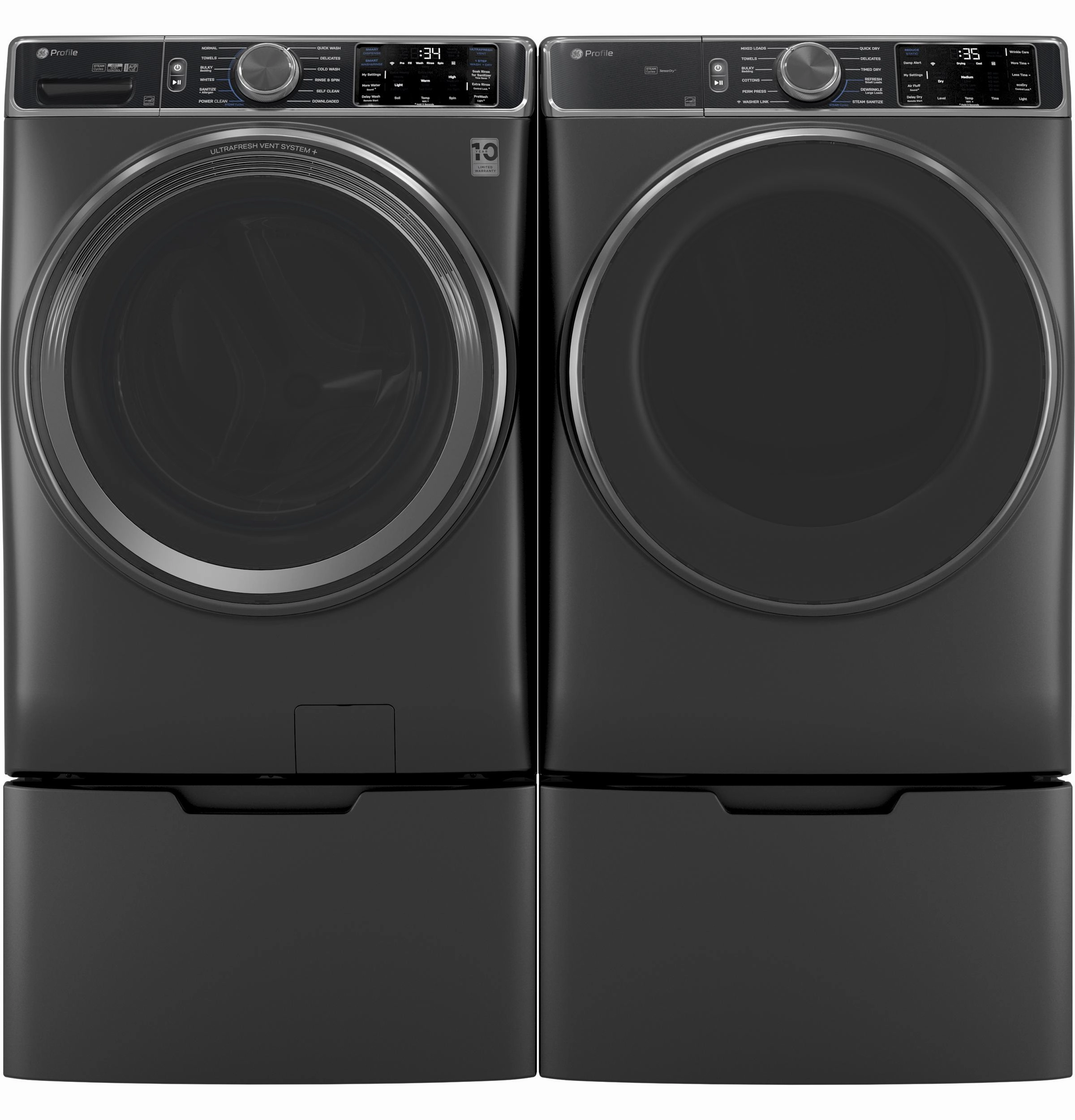 Ge Appliances PFD95ESPWDS Ge Profile&#8482; Energy Star 7.8 Cu. Ft. Capacity Smart Front Load Electric Dryer With Steam And Sanitize Cycle