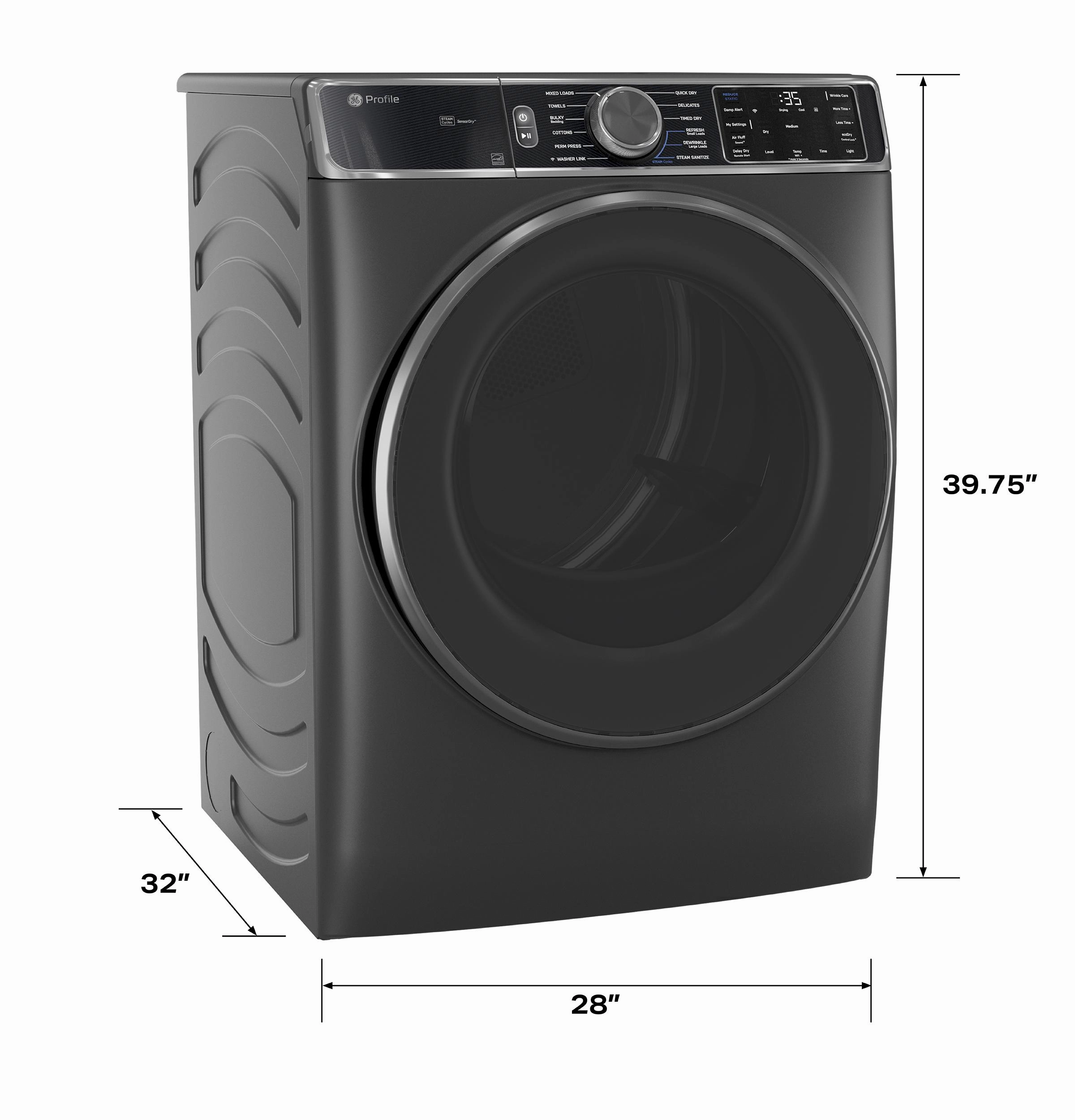 Ge Appliances PFD95ESPWGN Ge Profile&#8482; Energy Star 7.8 Cu. Ft. Capacity Smart Front Load Electric Dryer With Steam And Sanitize Cycle