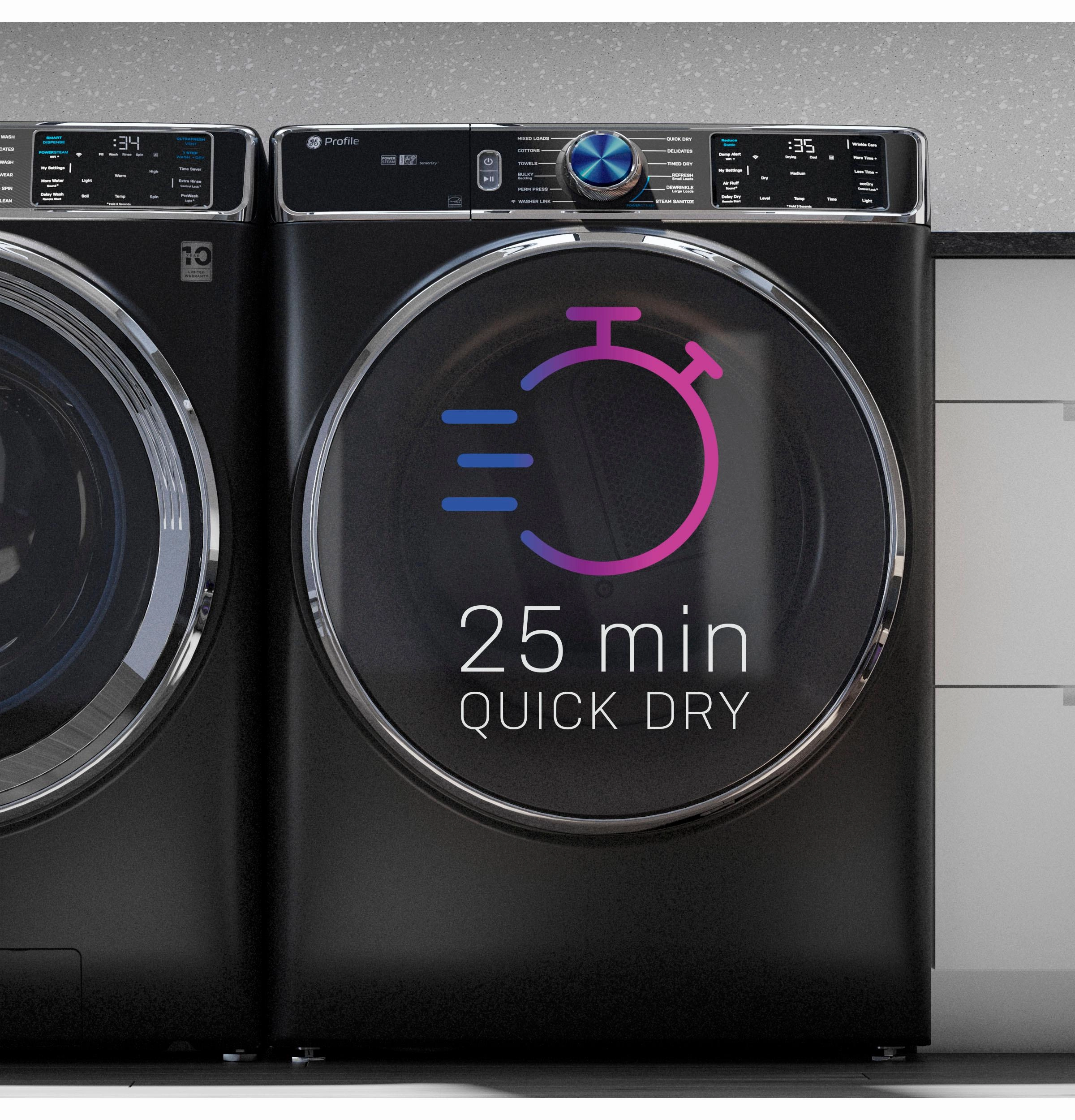 Ge Appliances PFD95ESPWGN Ge Profile&#8482; Energy Star 7.8 Cu. Ft. Capacity Smart Front Load Electric Dryer With Steam And Sanitize Cycle