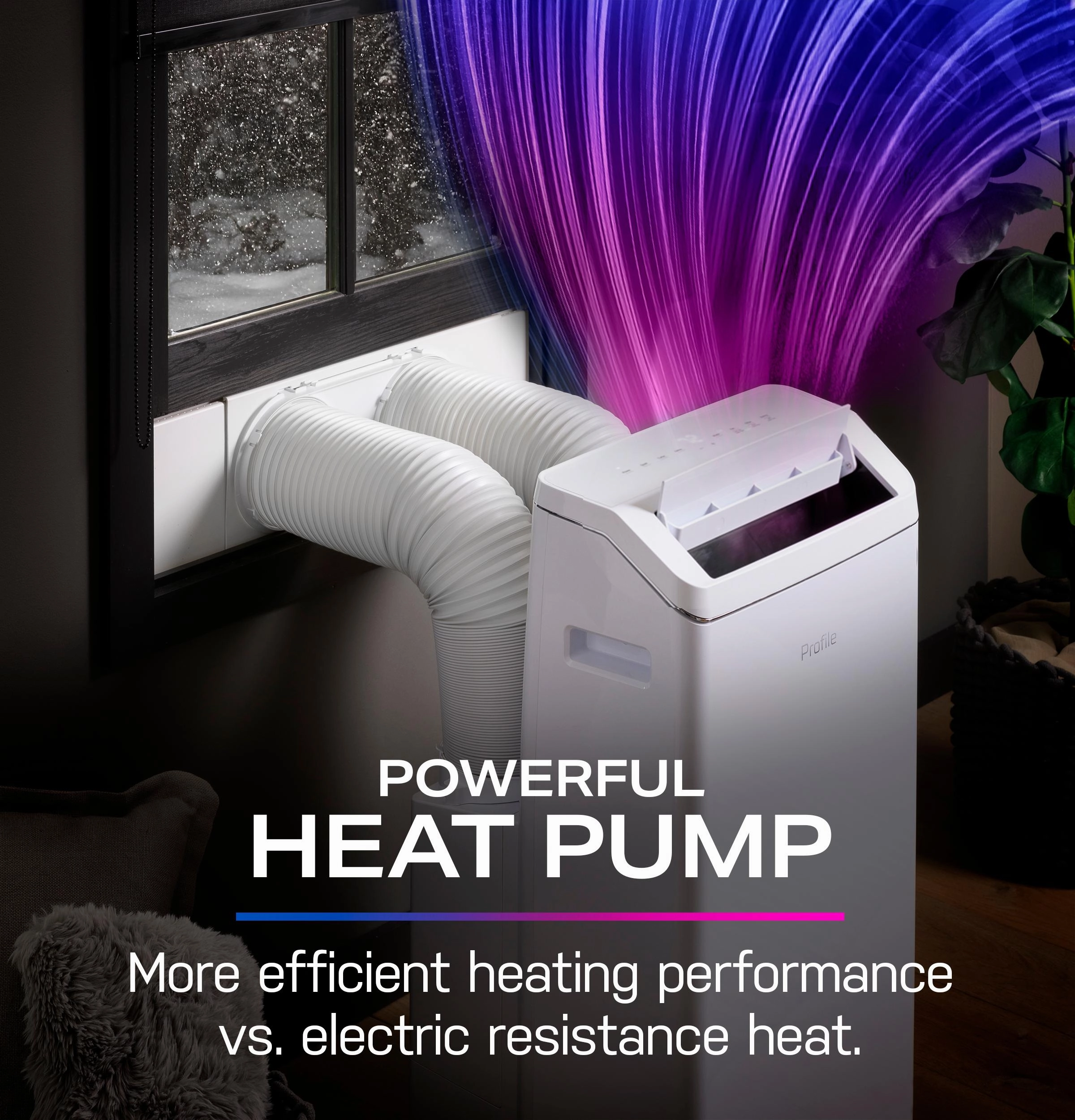 Ge Appliances PPHH12WWF Ge Profile 12,000 Btu Dual-Hose, Inverter Heat/Cool Portable Air Conditioner With Dehumidifier And Remote, White