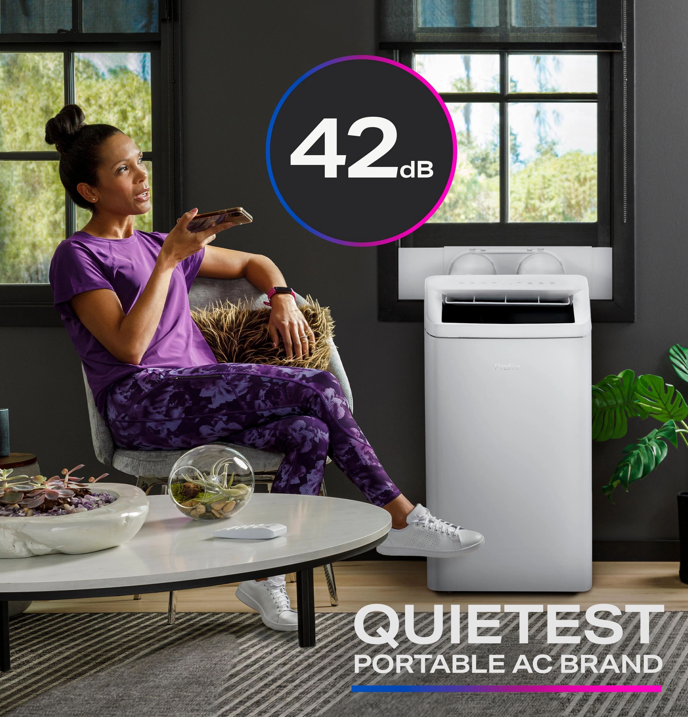 Ge Appliances PPHV10WWF Ge Profile 10,000 Btu Dual-Hose, Inverter Portable Air Conditioner With Dehumidifier And Remote, White
