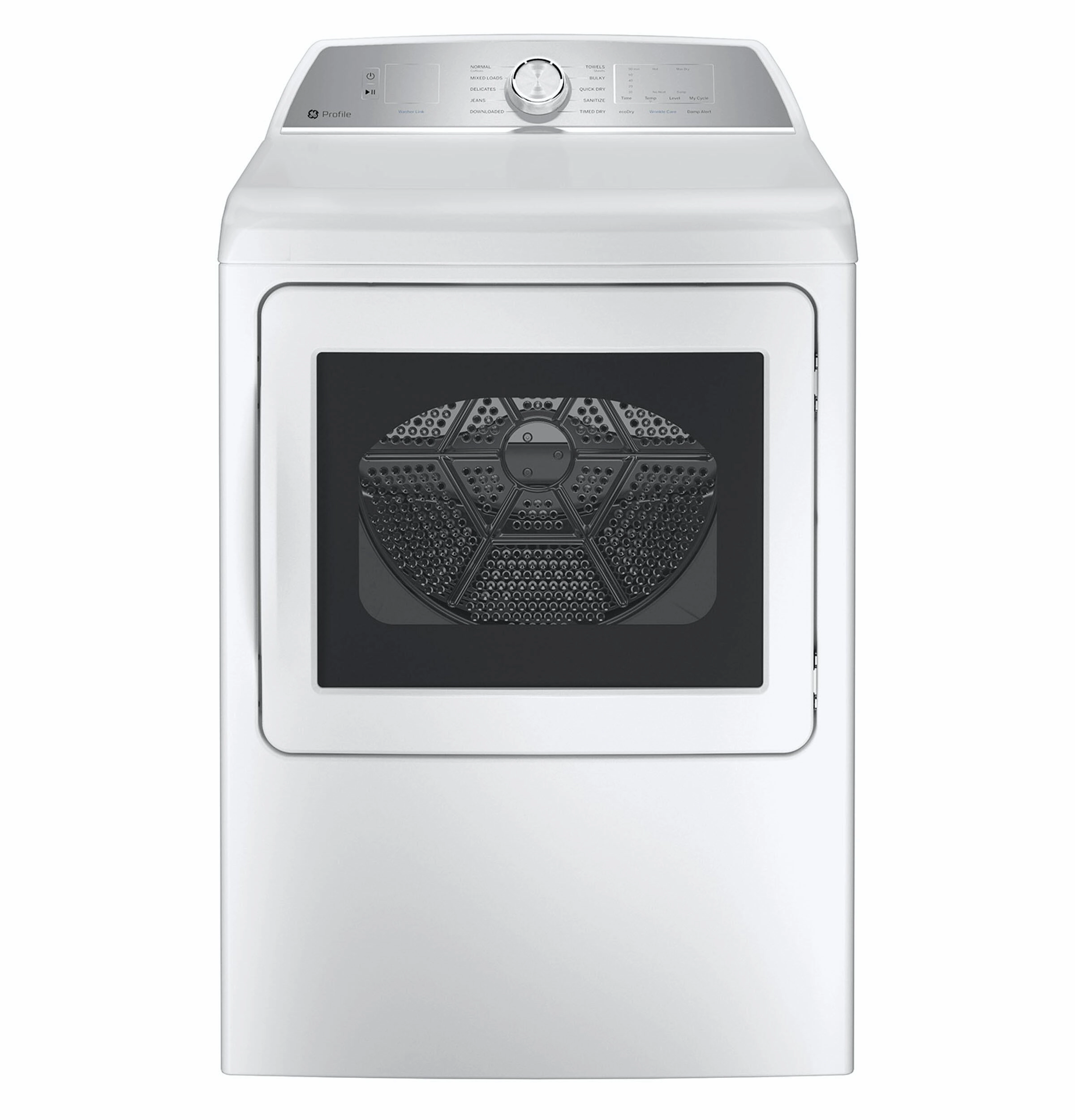 Ge Appliances PTD60EBSRWS Ge Profile&#8482; 7.4 Cu. Ft. Capacity Aluminized Alloy Drum Electric Dryer With Sanitize Cycle And Sensor Dry